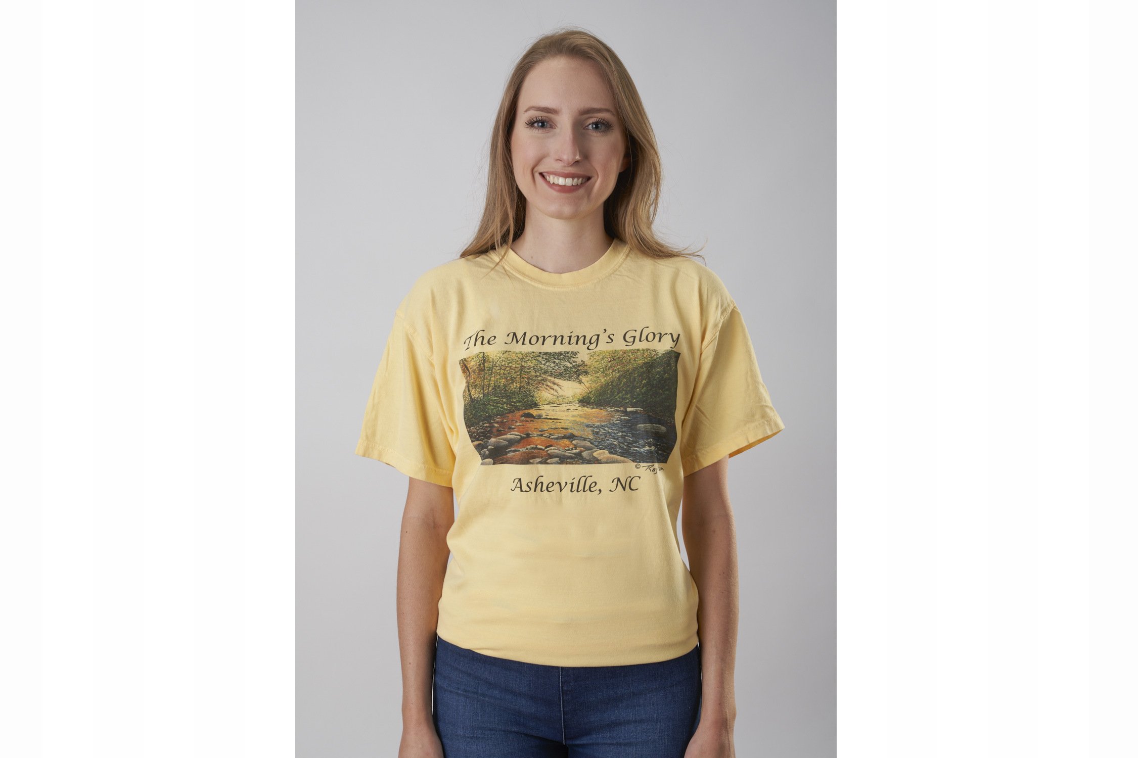 Unisex T-Shirt featuring Blue Ridge Mountain Painting by Raymond Byram of Asheville, NC-019.JPG