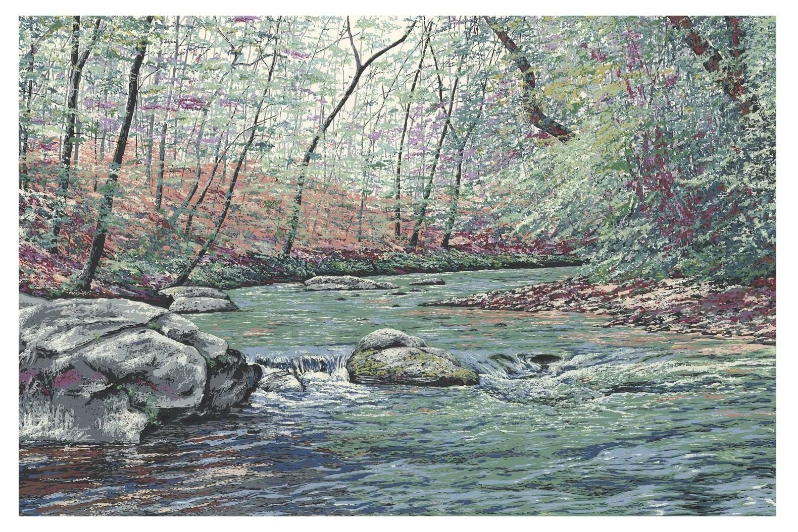 NICKAJACK CREEK ~ Hand Printed Serigraph