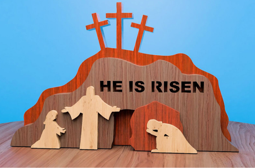 He Is Risen Wooden Easter Display