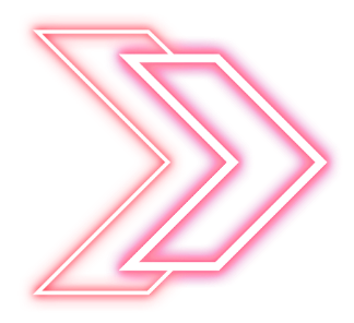 Neon arrow signs pointing to the right with pink and purple glow