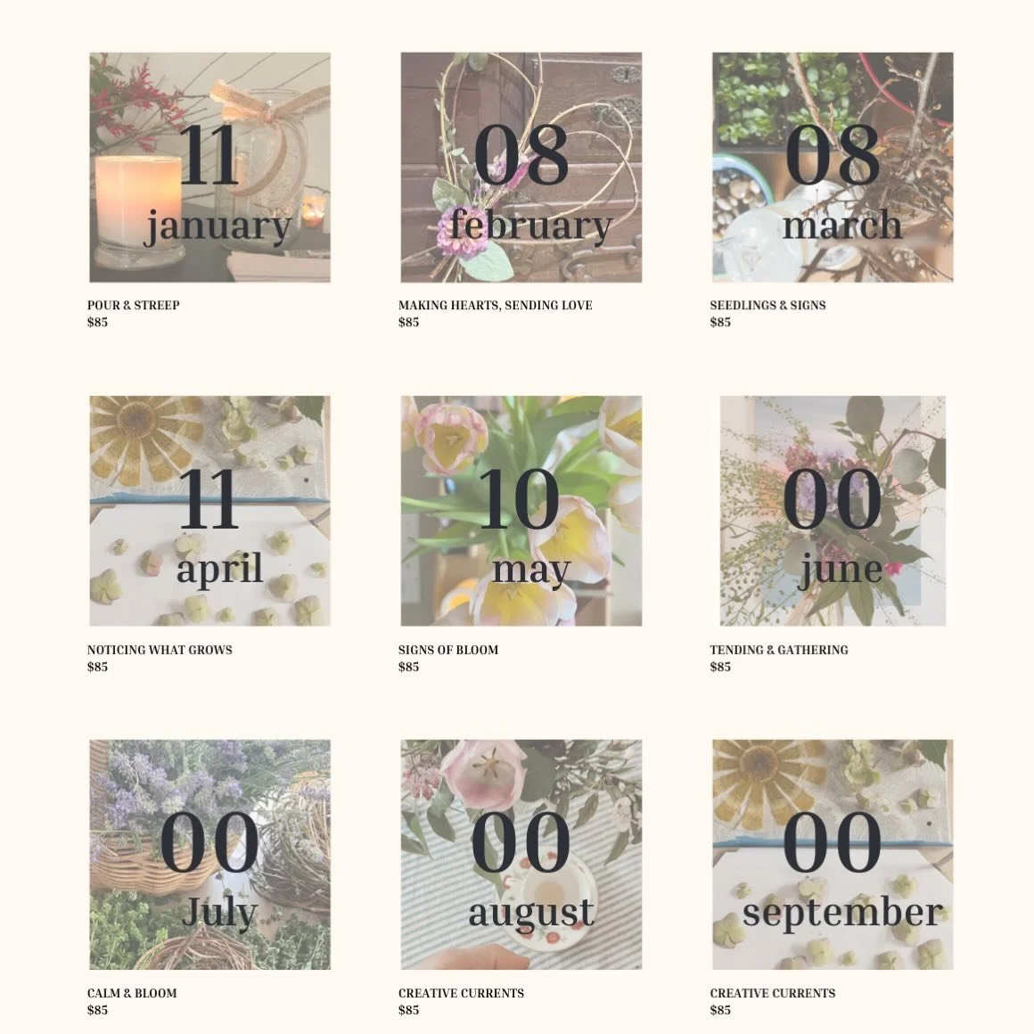 Our monthly creative series! We have set the dates through may for you to book your creator seats 🗓️