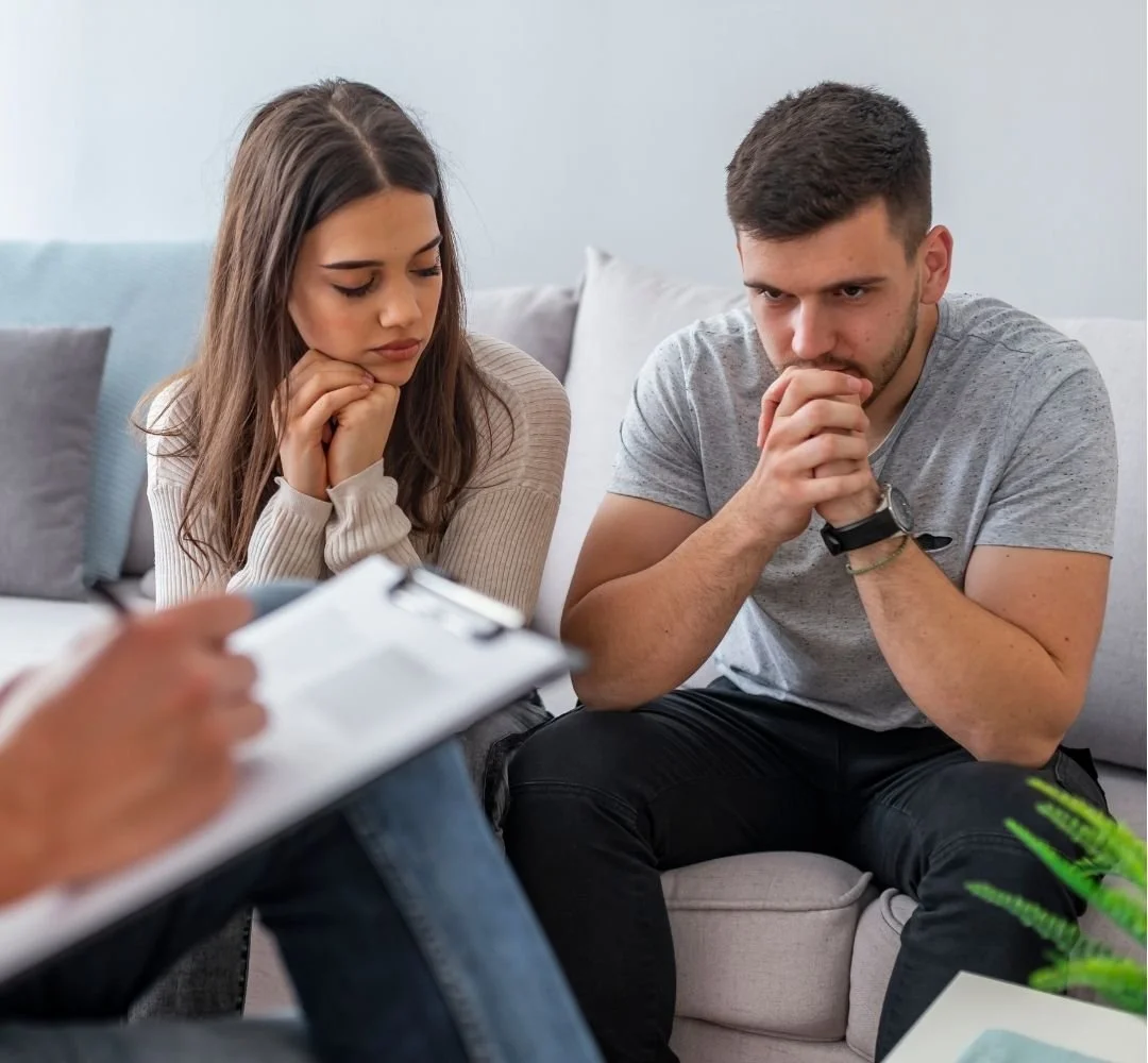 Couple in Discernment Counseling session with a psychologist in New York City