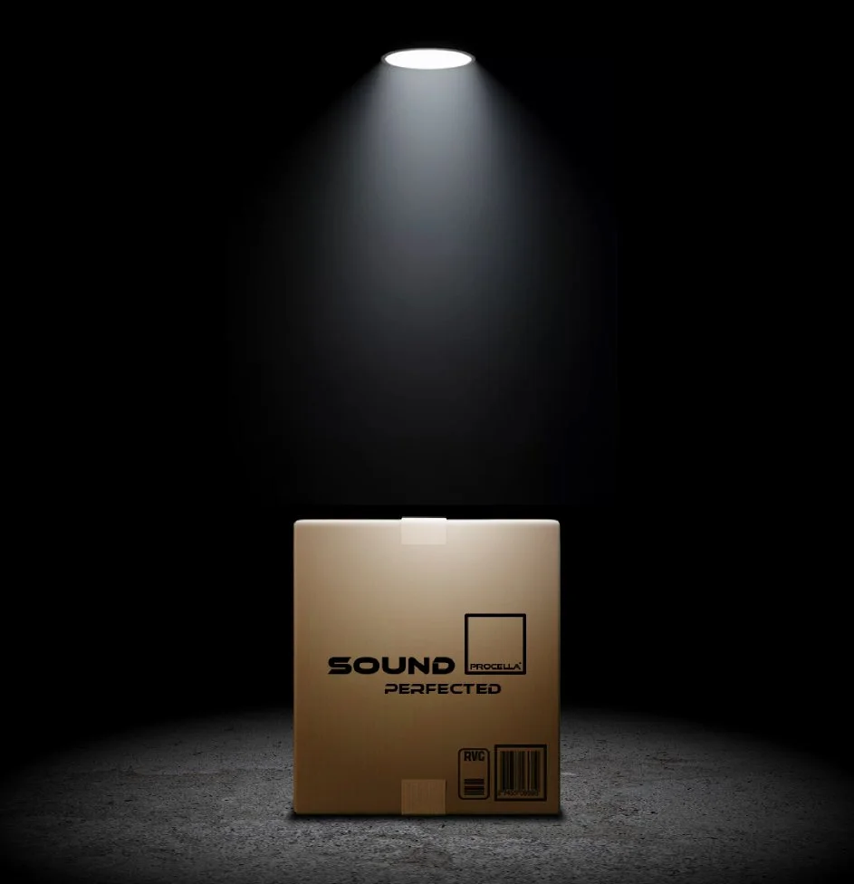 PB Box infront of black wall