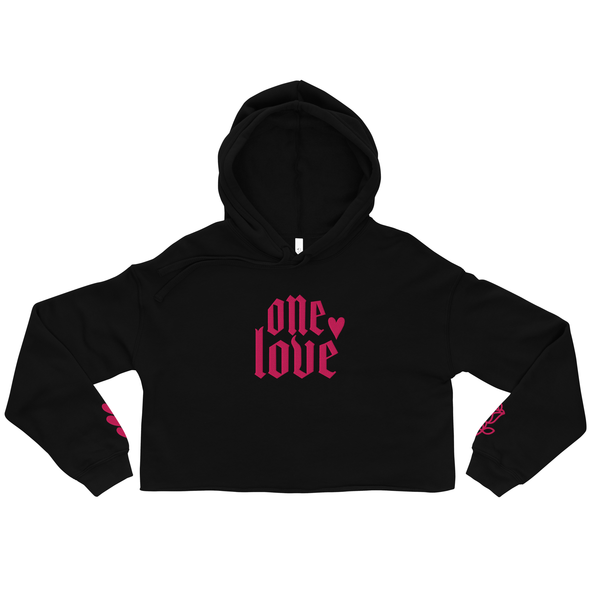 ONE RSN | ONE LOVE Embroidered Crop Hoodie