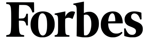Black and white Forbes logo with stylized text.