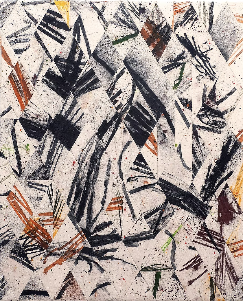 A contemporary painting that depicts an abstraction of trust, which is a value that individuals can explore in psychotherapy.