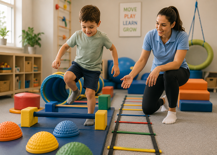 "Ayres Sensorische Integration Therapieraum — ASI Behandlung mit Kind"