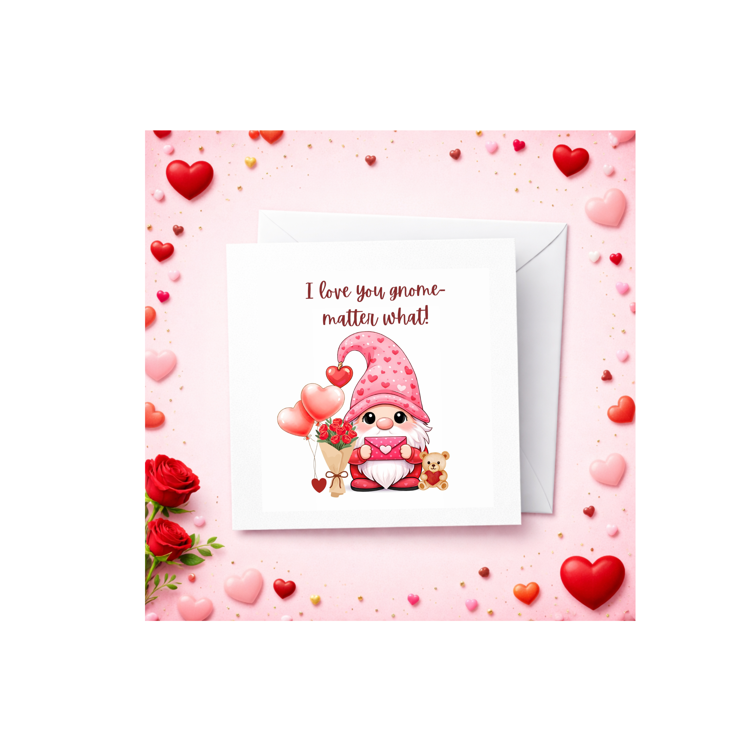 "I Love You Gnome-Matter What" Greeting Card