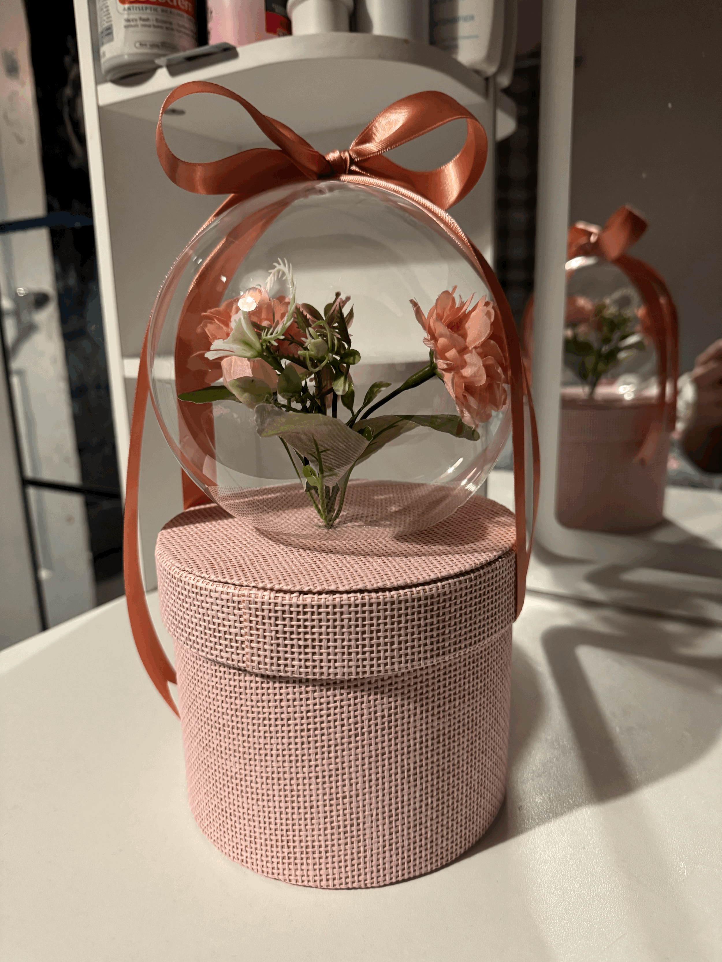 mini bobo balloon for little or big valentines with a single rose