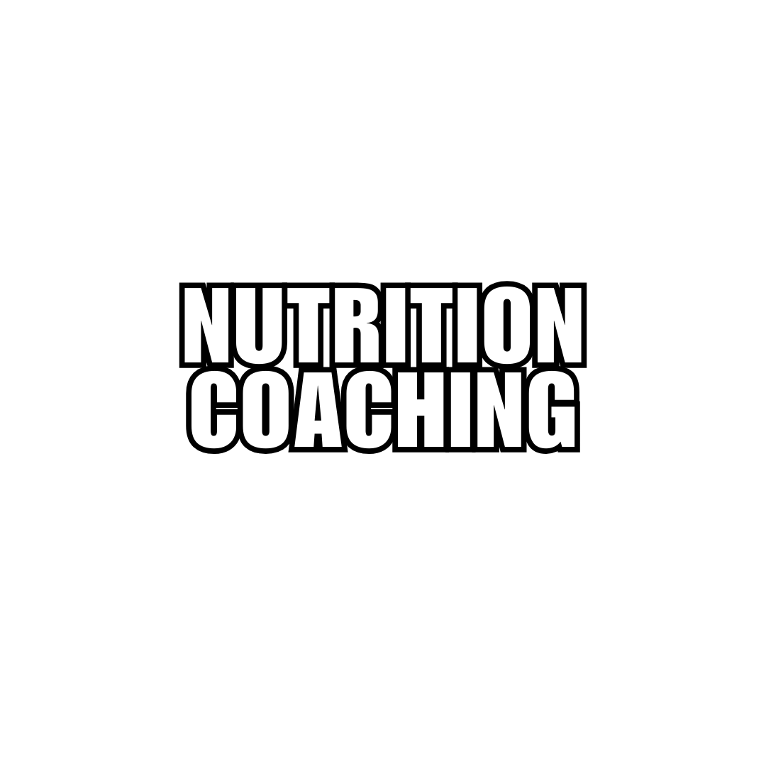 Black background with bold white text that reads 'NUTRITION COACHING'