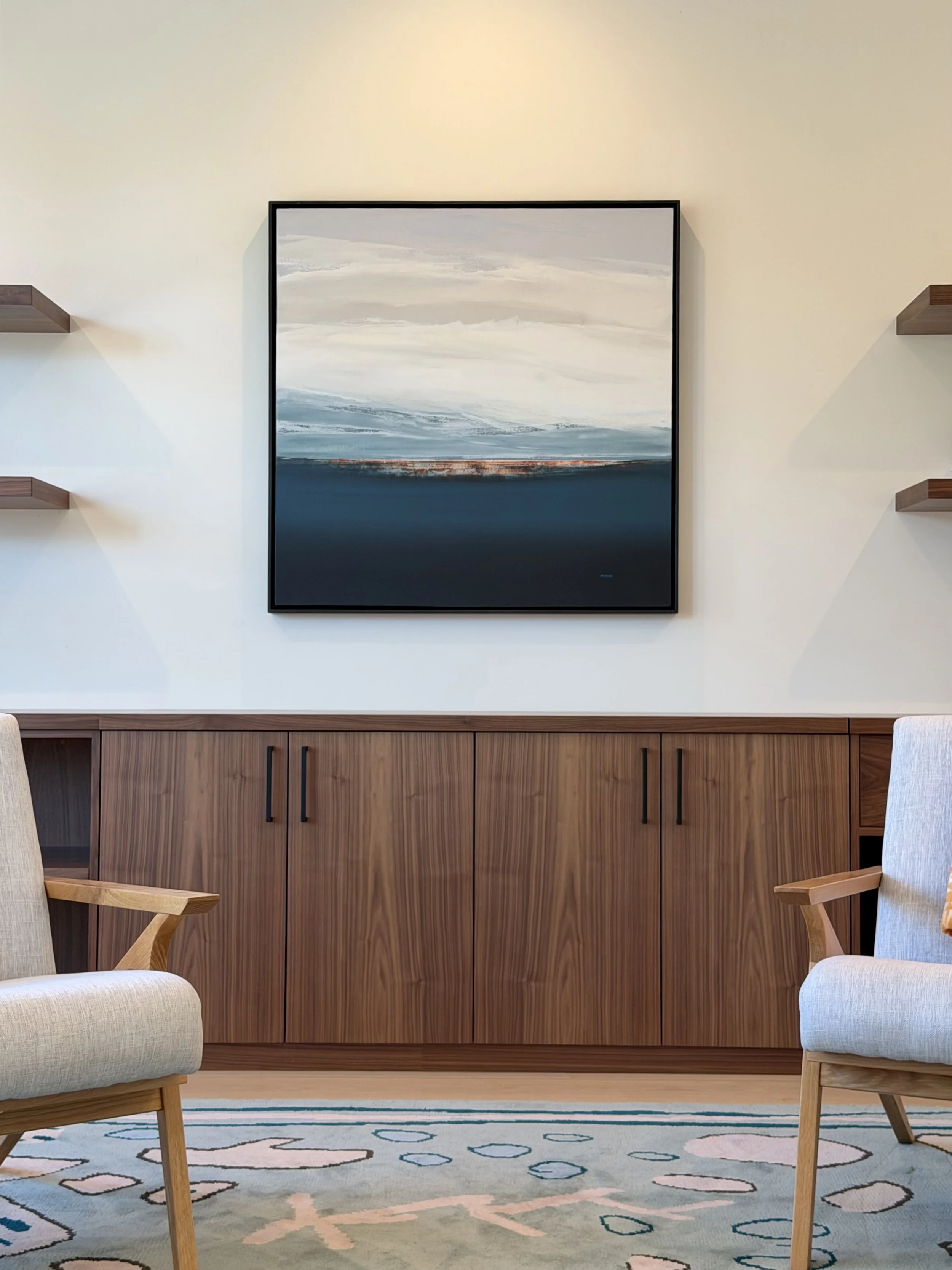 Custom Living Room in Walnut