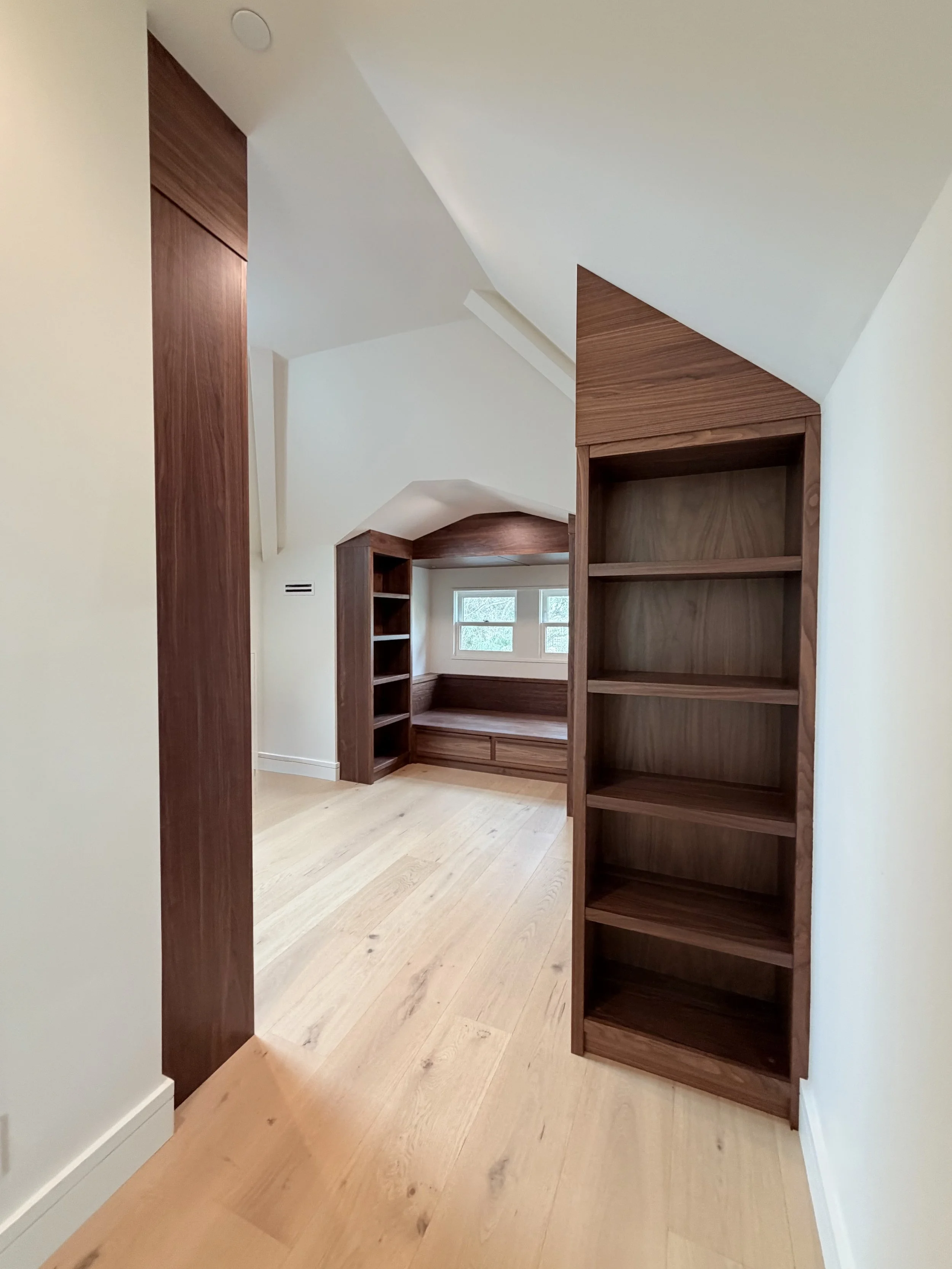 Custom Library and Reading Nook in Walnut