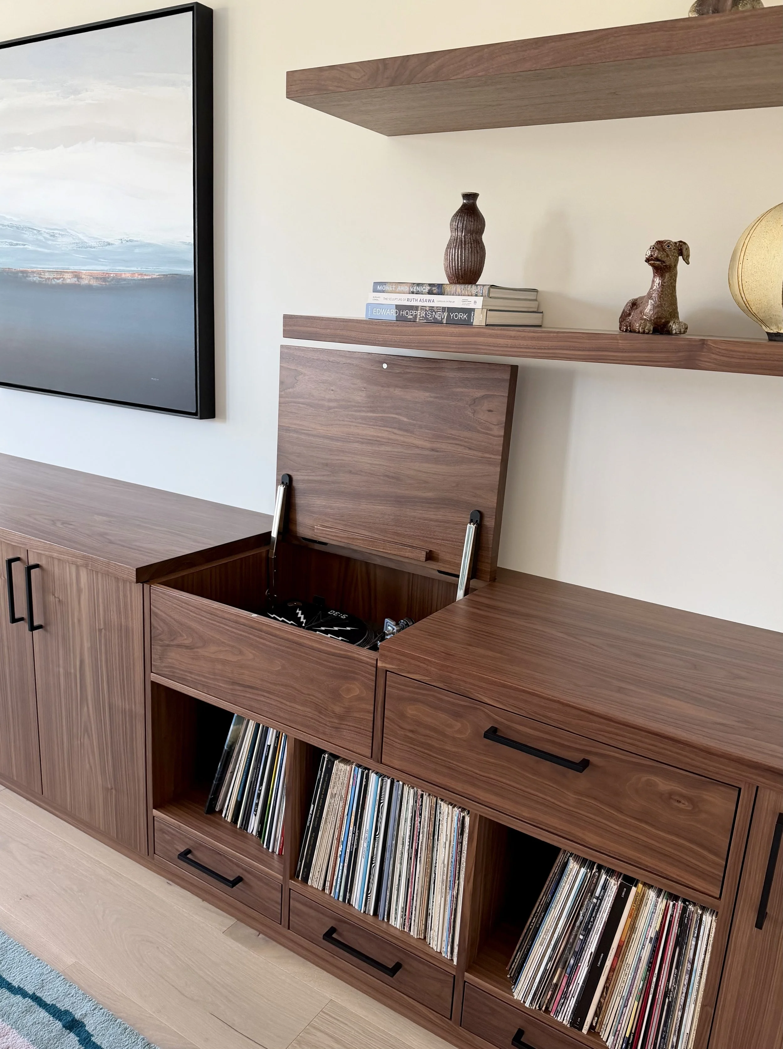 Custom Record Player Cabinet in Walnut