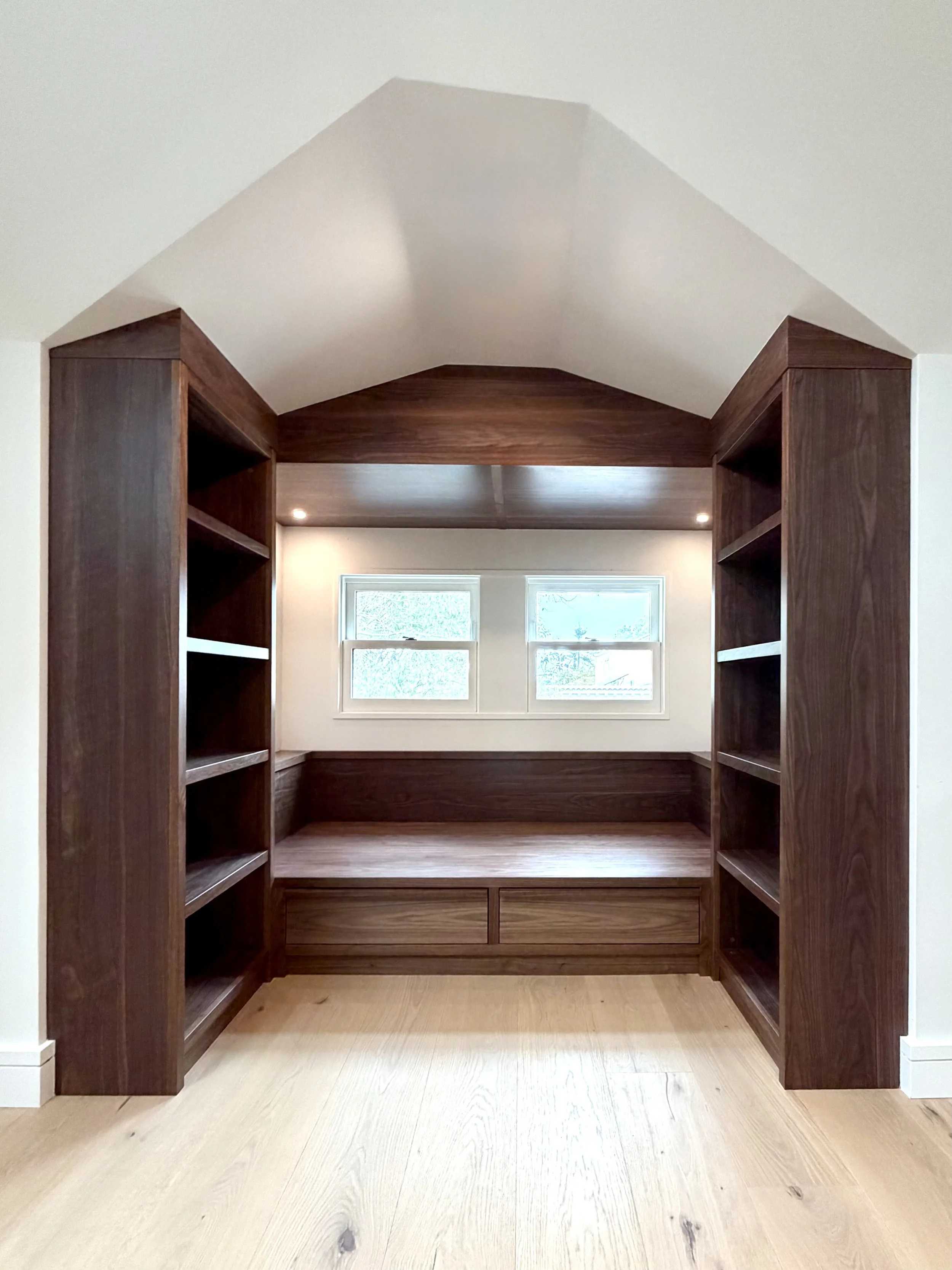 Custom Reading Nook in Walnut