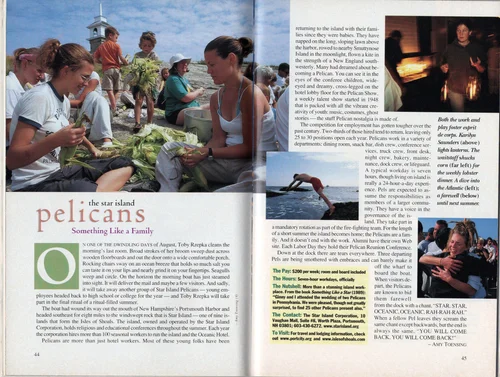 Yankee Magazine article showing the daily life and perks of being a Pelican
