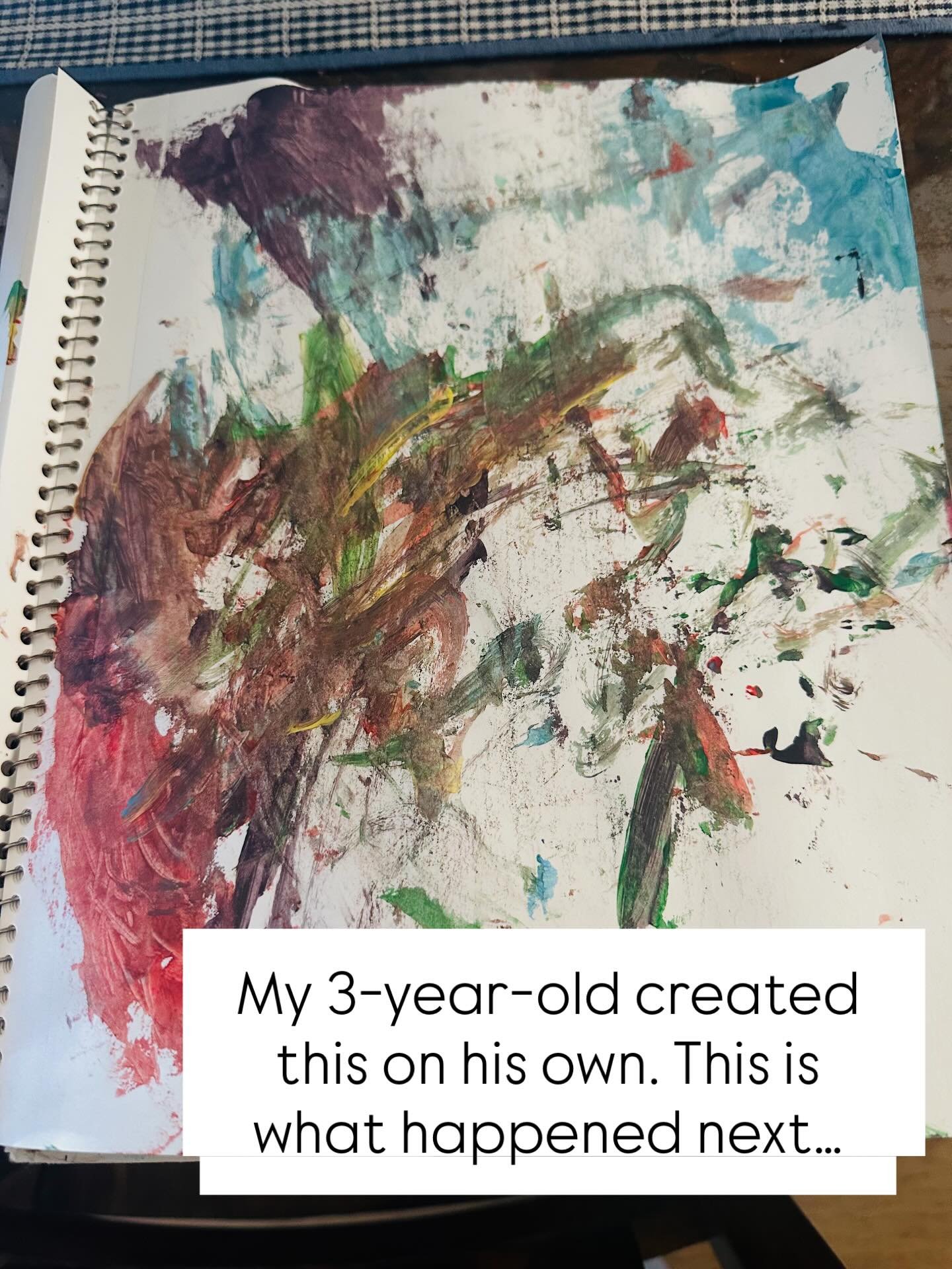 Kids receive joy SO easily!
They do not need the full picture to enjoy what is right in front of them. 🖼️

Watching Noah create this reminded me of that.

I often want clarity before I allow myself to receive God&rsquo;s peace.
Answers before joy an