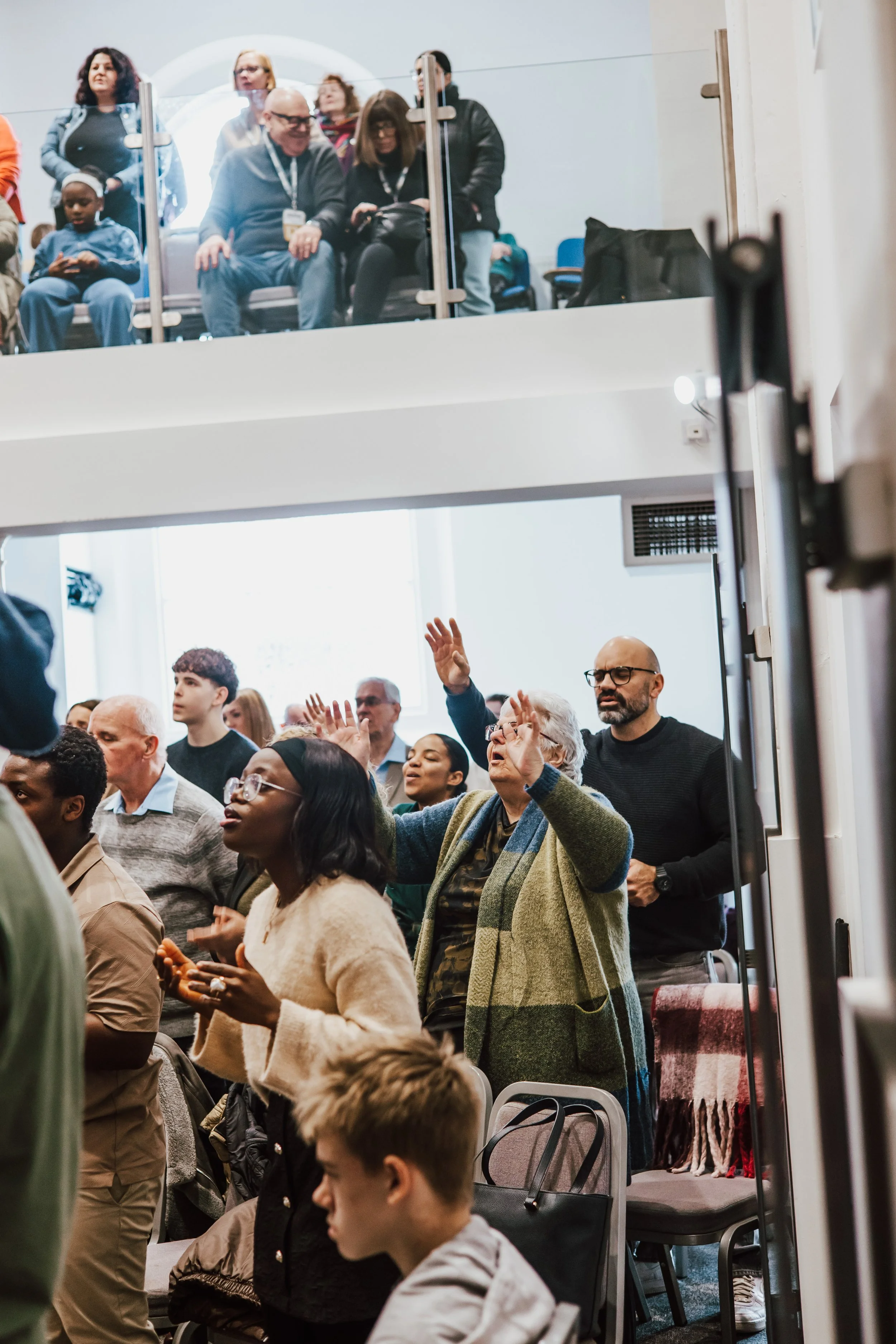 Congregation during worship