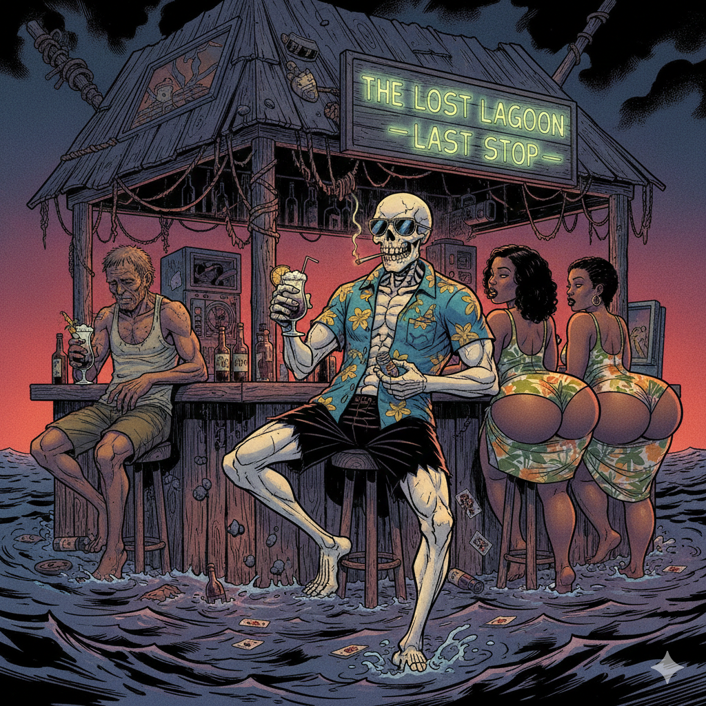 Artwork by: Nicholas Viglietti for "Wastrel Rips & Devil-May-Care Madness"    https://bottlecap.press/products/wastnv