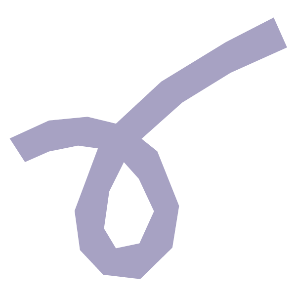 Vector drawing of a noose hanging from a branch.