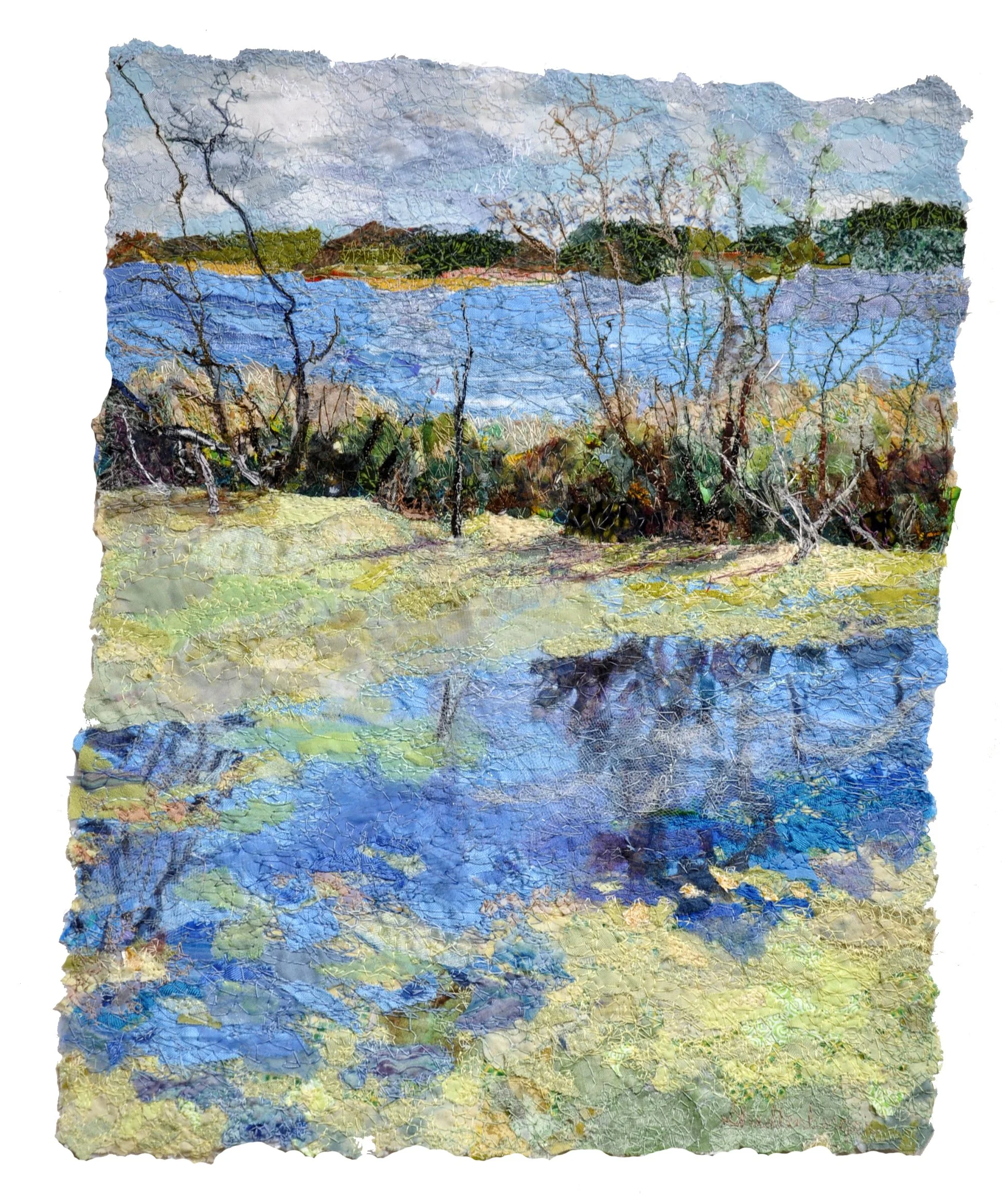 ARCADIA MARSH 4 -   SOLD  
 
piece 15" x 12"  
framed 27" x 25"