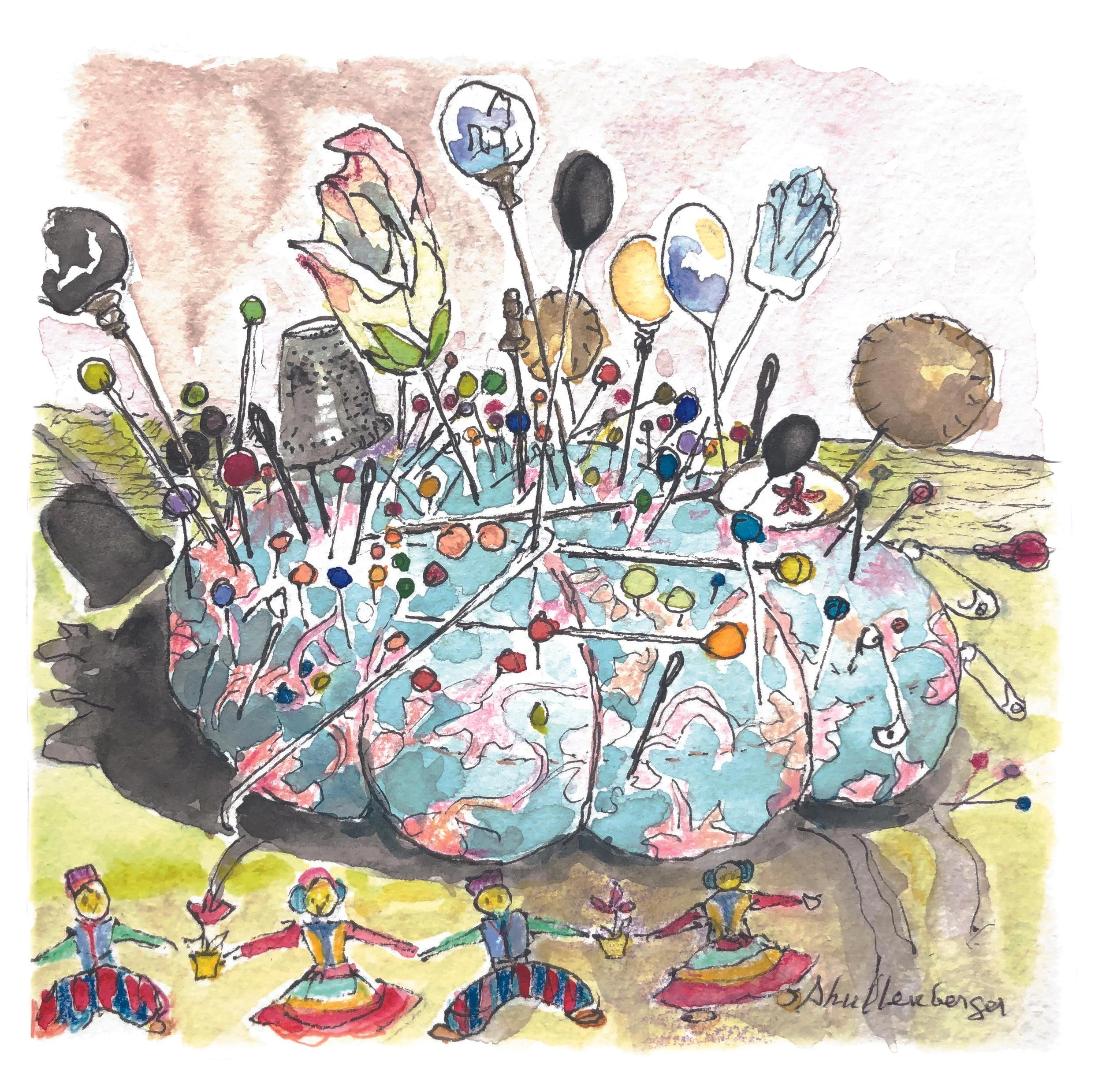 HER TOOLS   6" x 6" unframed