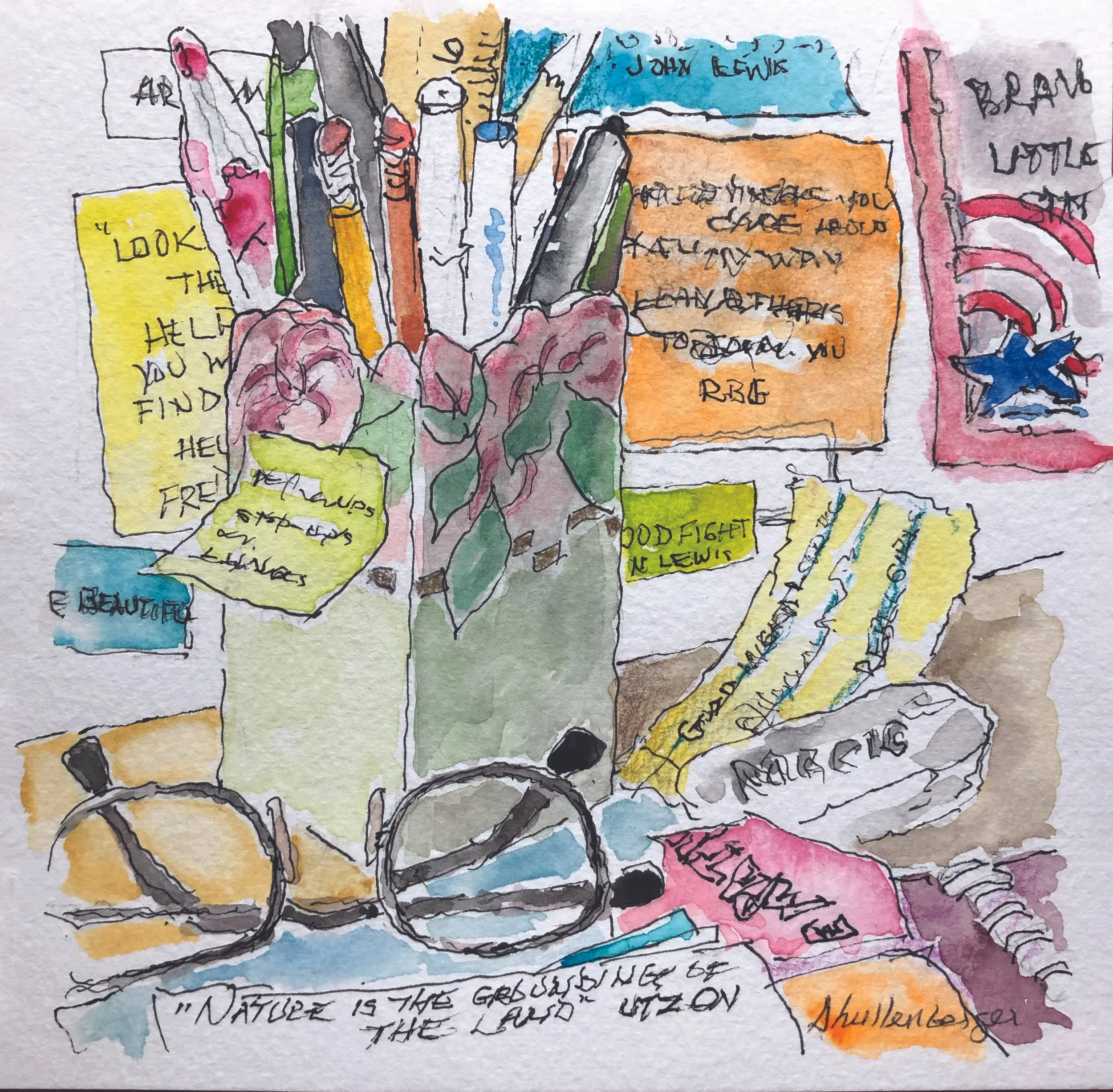 GOOD WORDS FROM GOOD PEOPLE   6" x 6" unframed