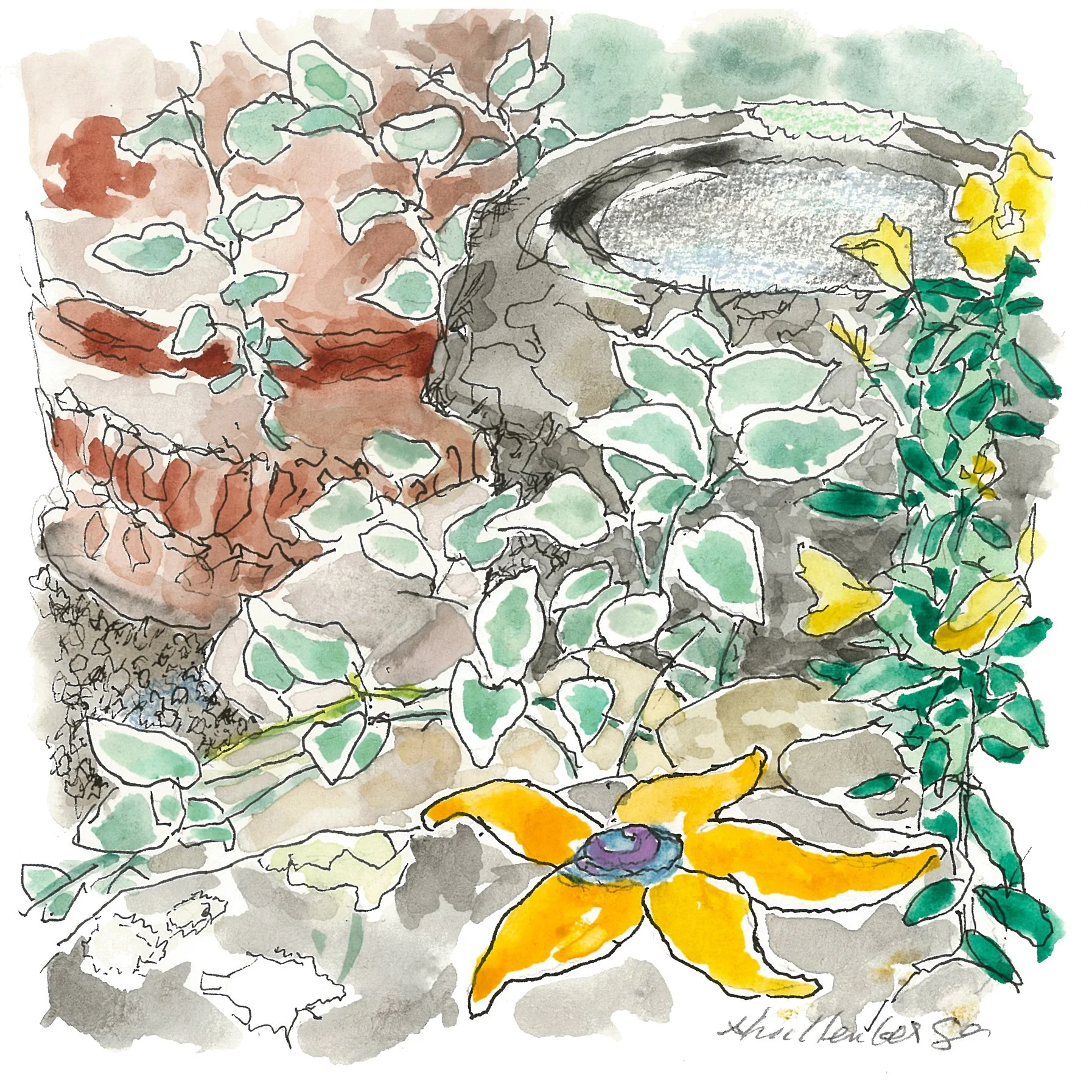 ROCK BIRD BATH-   SOLD  