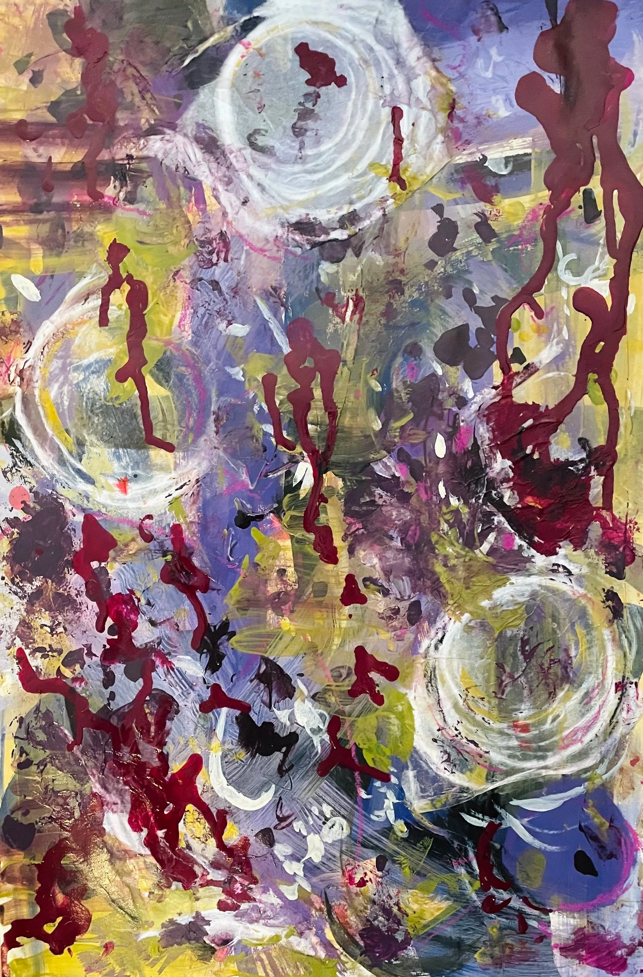 Wine Spill (2021) mixed media acrylic.