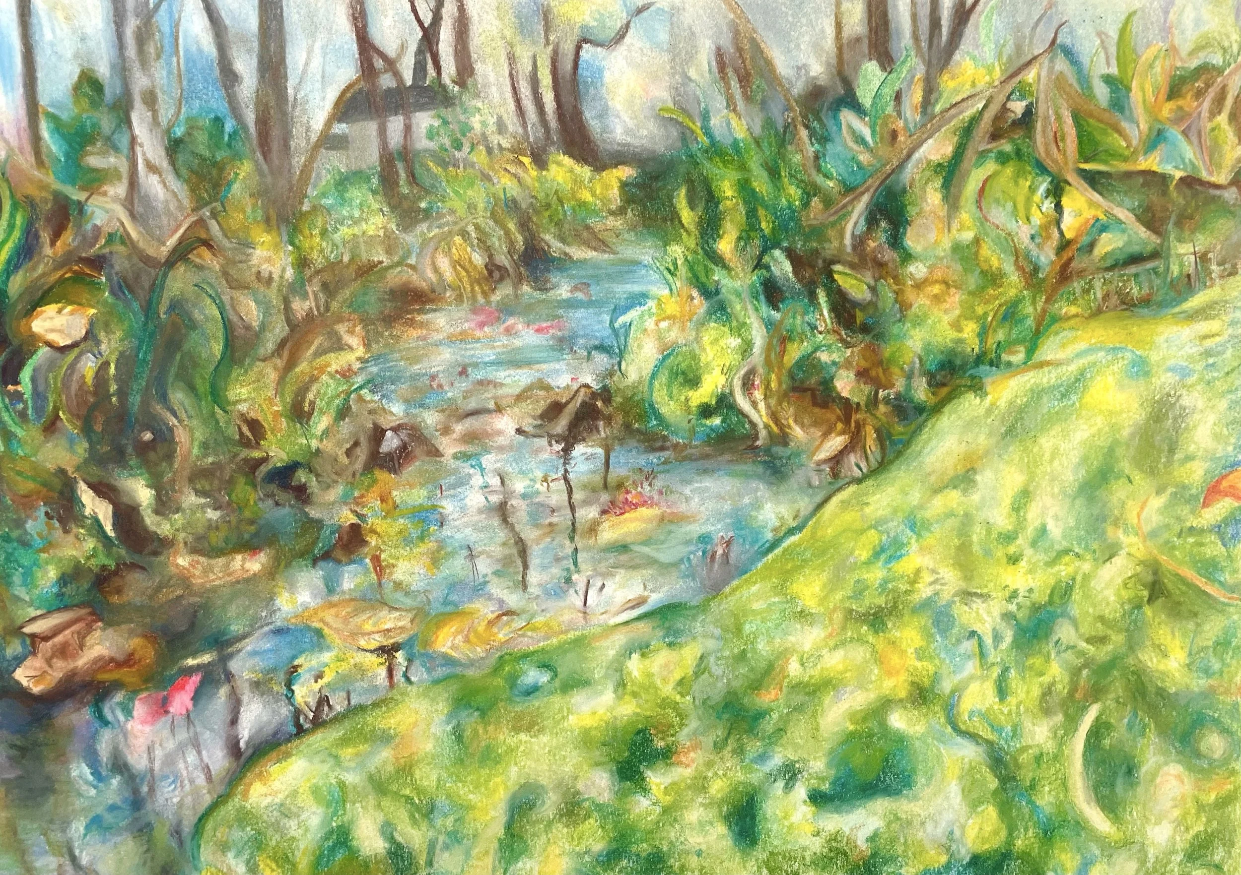 Serene Undergrowth (2022) conte pencil.