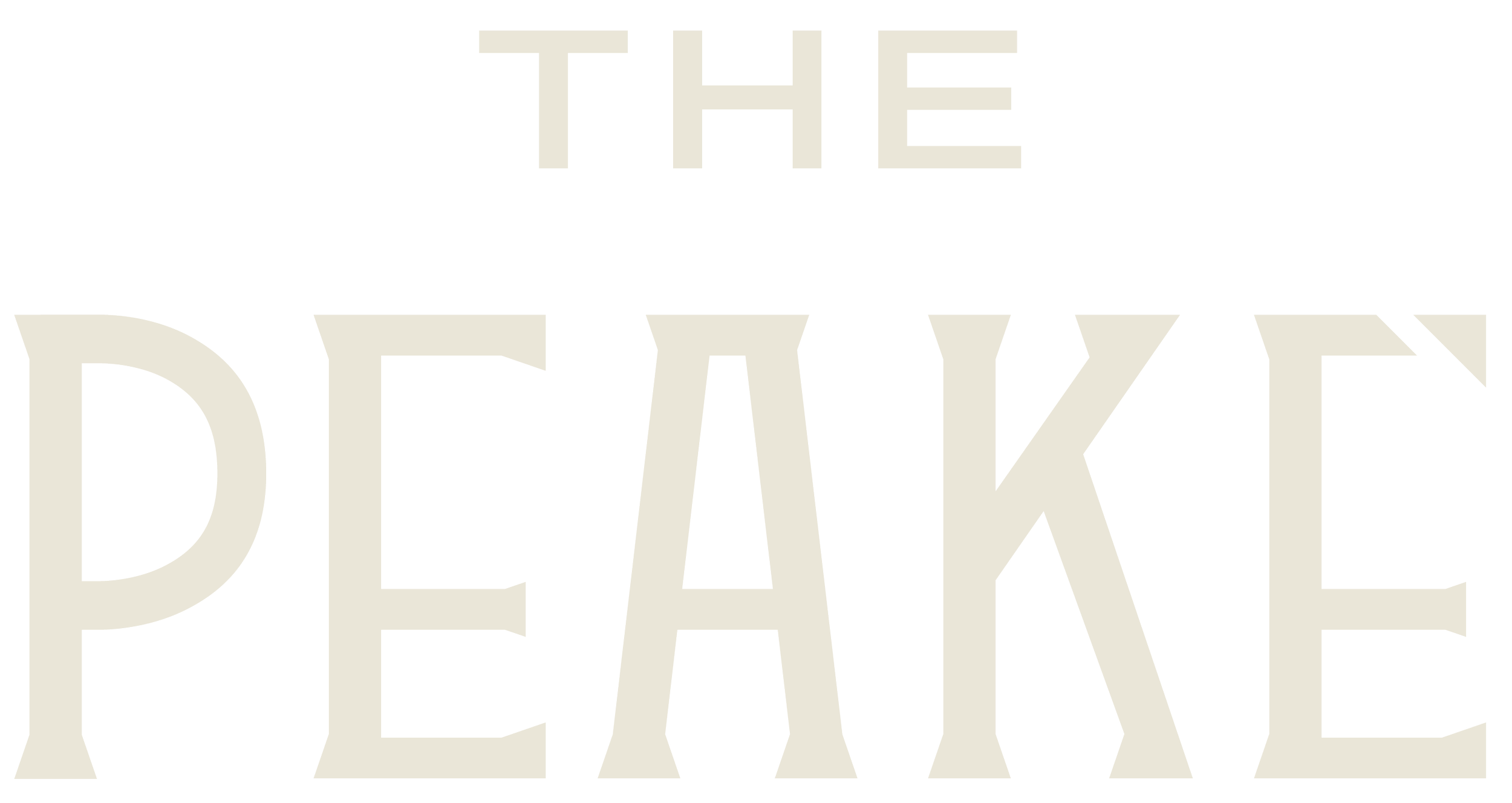 Text that reads 'The Peak' with 'Peake' in large bold letters and 'The' above in smaller font.
