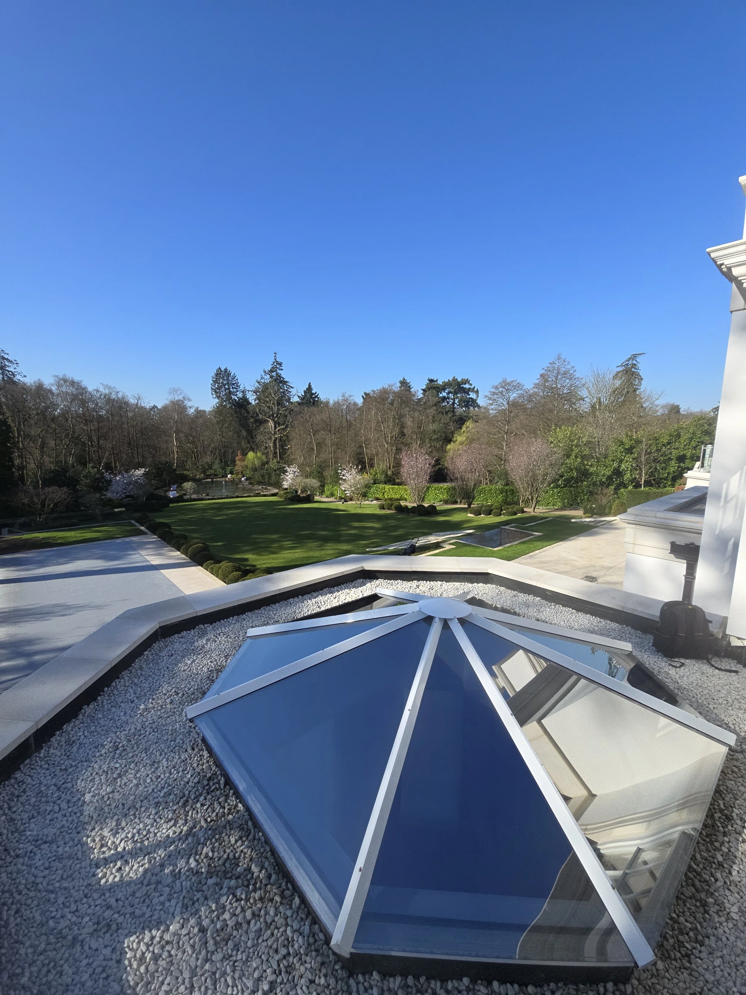 solar control film added to reduce heat gain and glare from entering the building, this was a light reflective so it still allowed 50% of natural light to enter the building