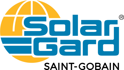 Logo of Solar Gard featuring a yellow sun and blue stylized text.