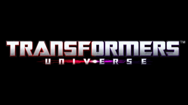 Transformers: Universe logo with silver and purple text on a black background.