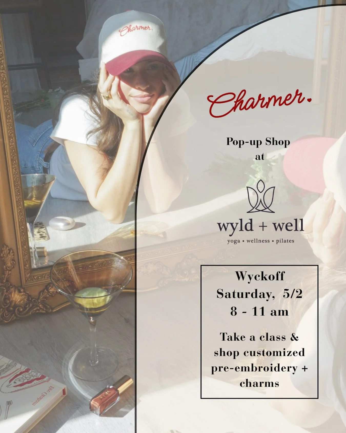 a workout + shopping = the best therapy 🤍

take a @wyldandwellnj class then jump into the red light sauna for the ultimate wellness day 🧘🏽&zwj;♀️

shop @charmer.designbar products and custom any piece to make it unique yours 🪩

this saturday, 5/2