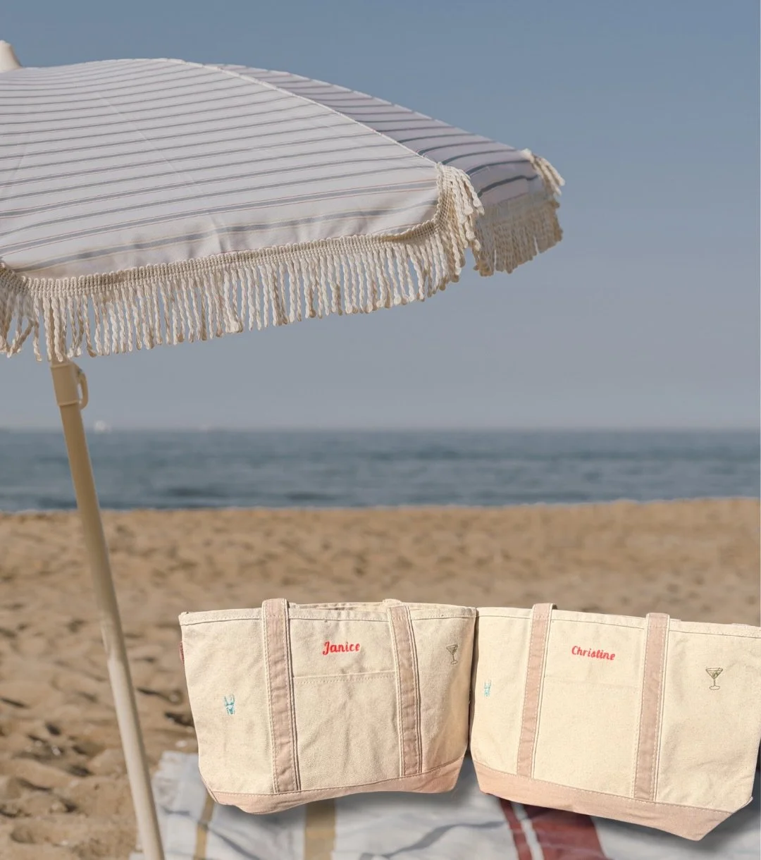 Janice: Switch spots with me Christine, I want more sun.

Christine: Maybe you should put on some sunscreen, you look a little wrinkly.

Janice: Never mess with my sun, move over.

Customize the most functional and fun beach tote!

&bull; zipper top 