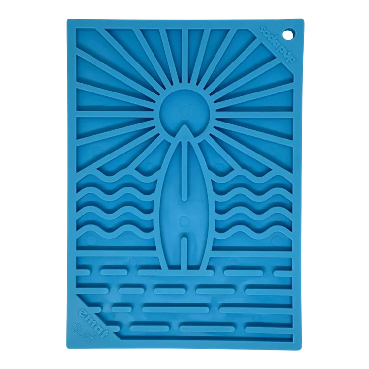 Sodapup Surf's Up Emat - Small Lickmat For Dogs and Cats | Beach-Themed Design