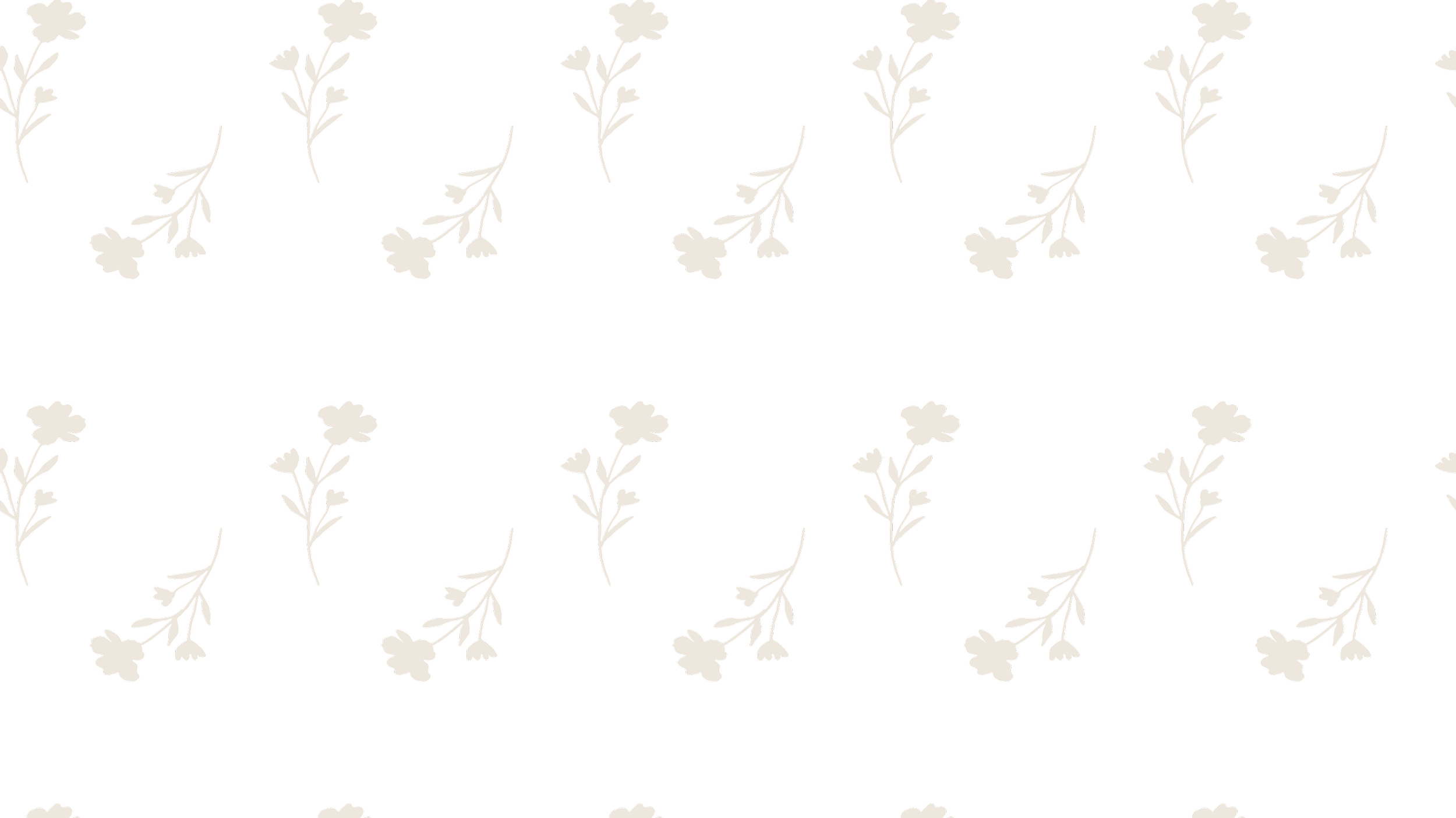 Black background with white floral pattern of small flowers and leaves arranged in alternating rows.
