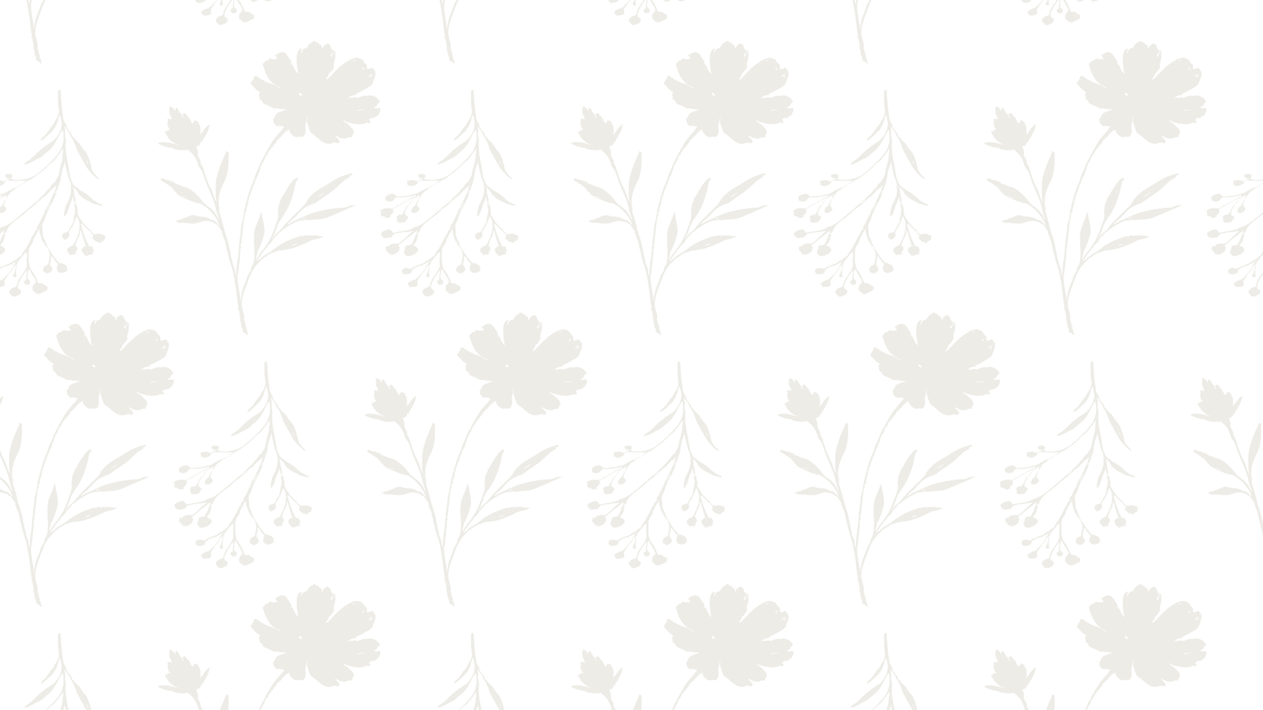 Black background with a pattern of beige floral designs, including flowers with multiple petals, leaves, and small branching elements.