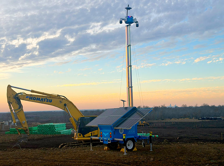 Osprey Vision Technologies Trailer Standing Guard at a Texas Construction Site