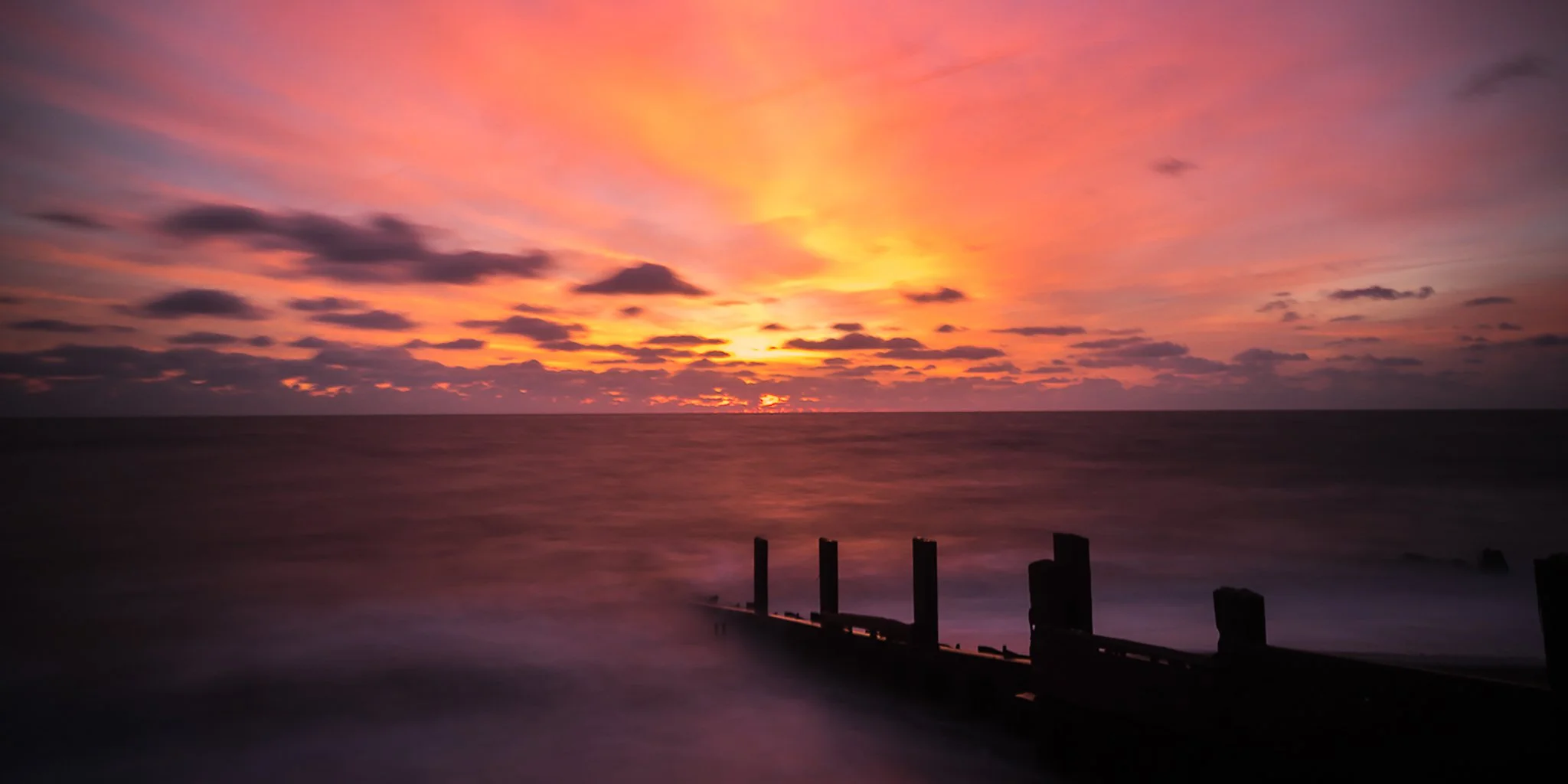 Fiery Sky Over The Groyne, Aldeburgh Beach, Suffolk.jpg