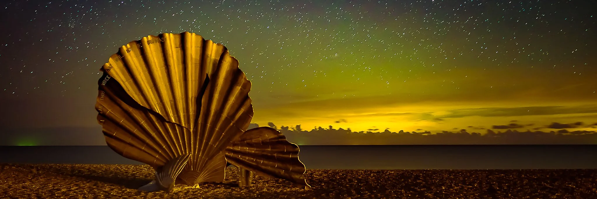 Aurora Over The Scallop, Aldeburgh Beach, Suffolk.jpg