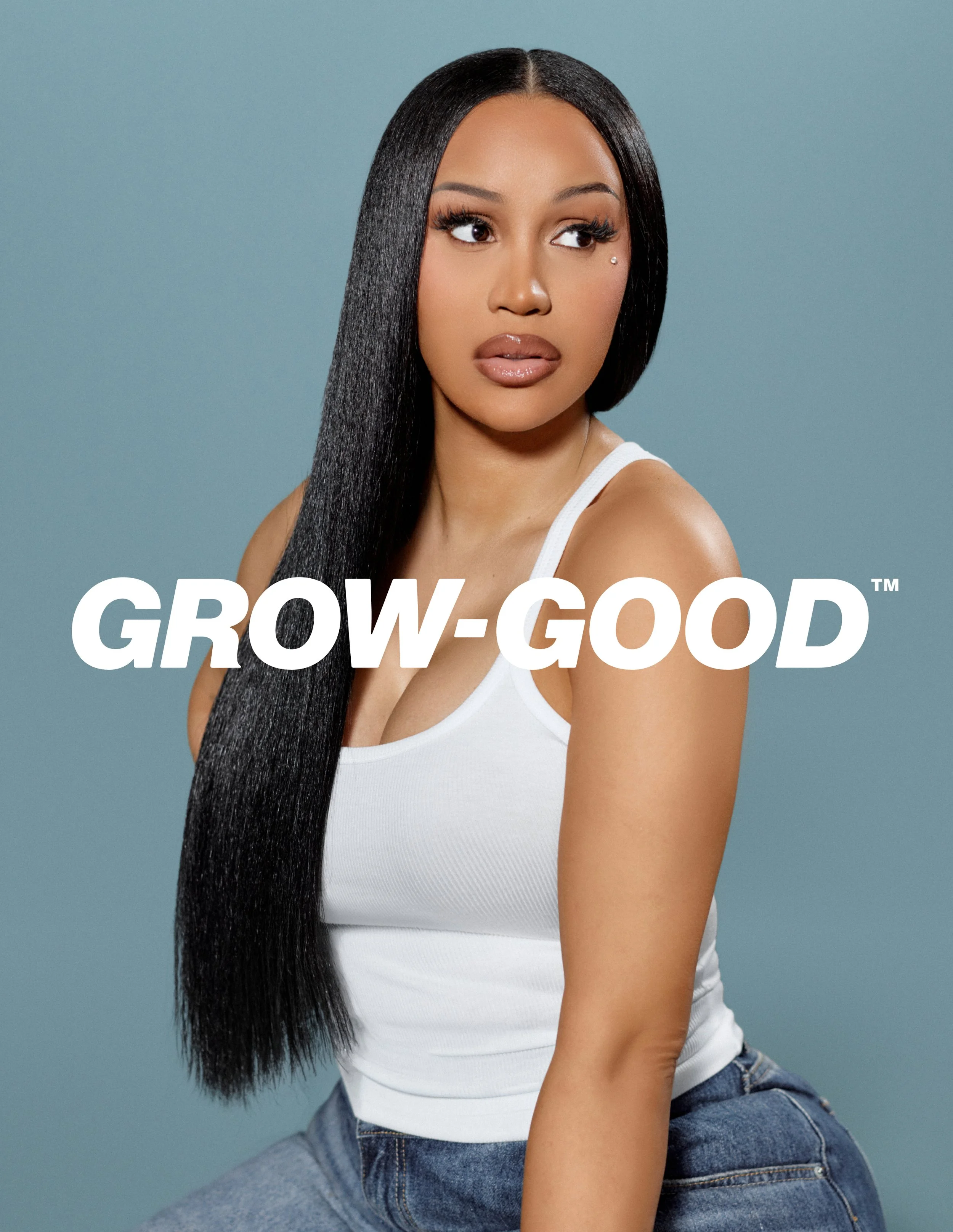 Grow-Good haircare brand identity and packaging designed by Bully creative agency for Cardi B
