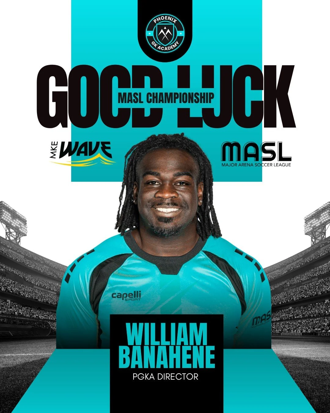 Good luck to PGKA Director Willie B in the MASL Championship today&mdash; bring it home! 🔥🏆