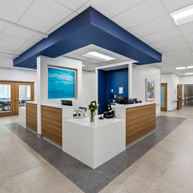 A nurses station inside a medical office