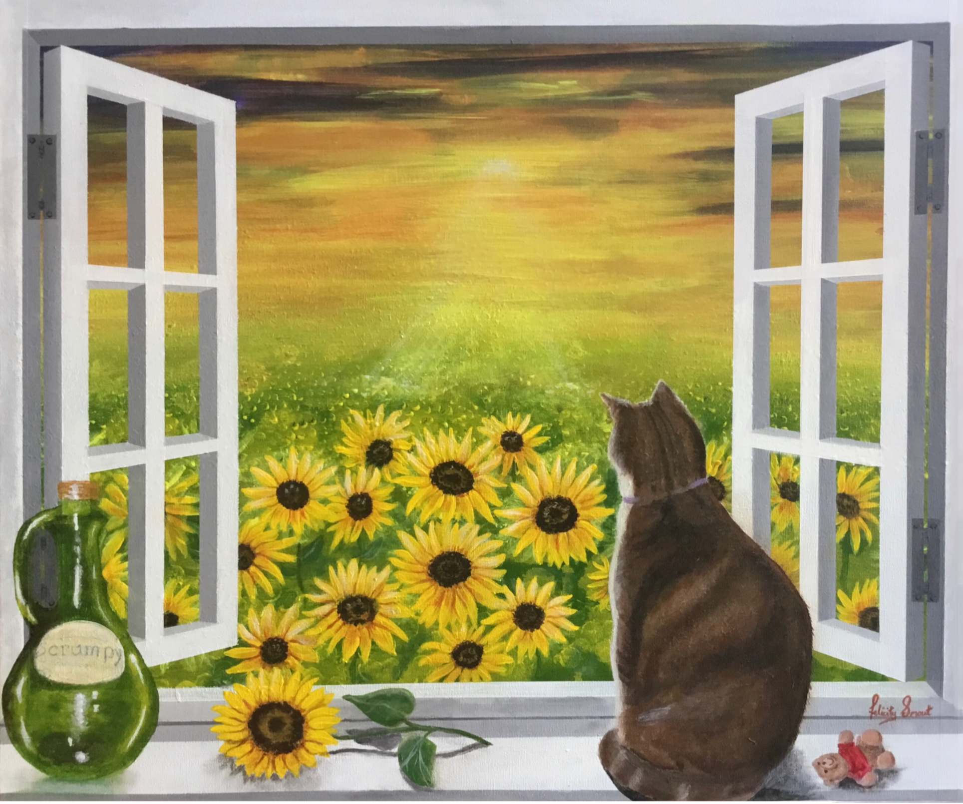 Bella’s Sunflowers - Sold ❤️ 
Acrylic on canvas. 