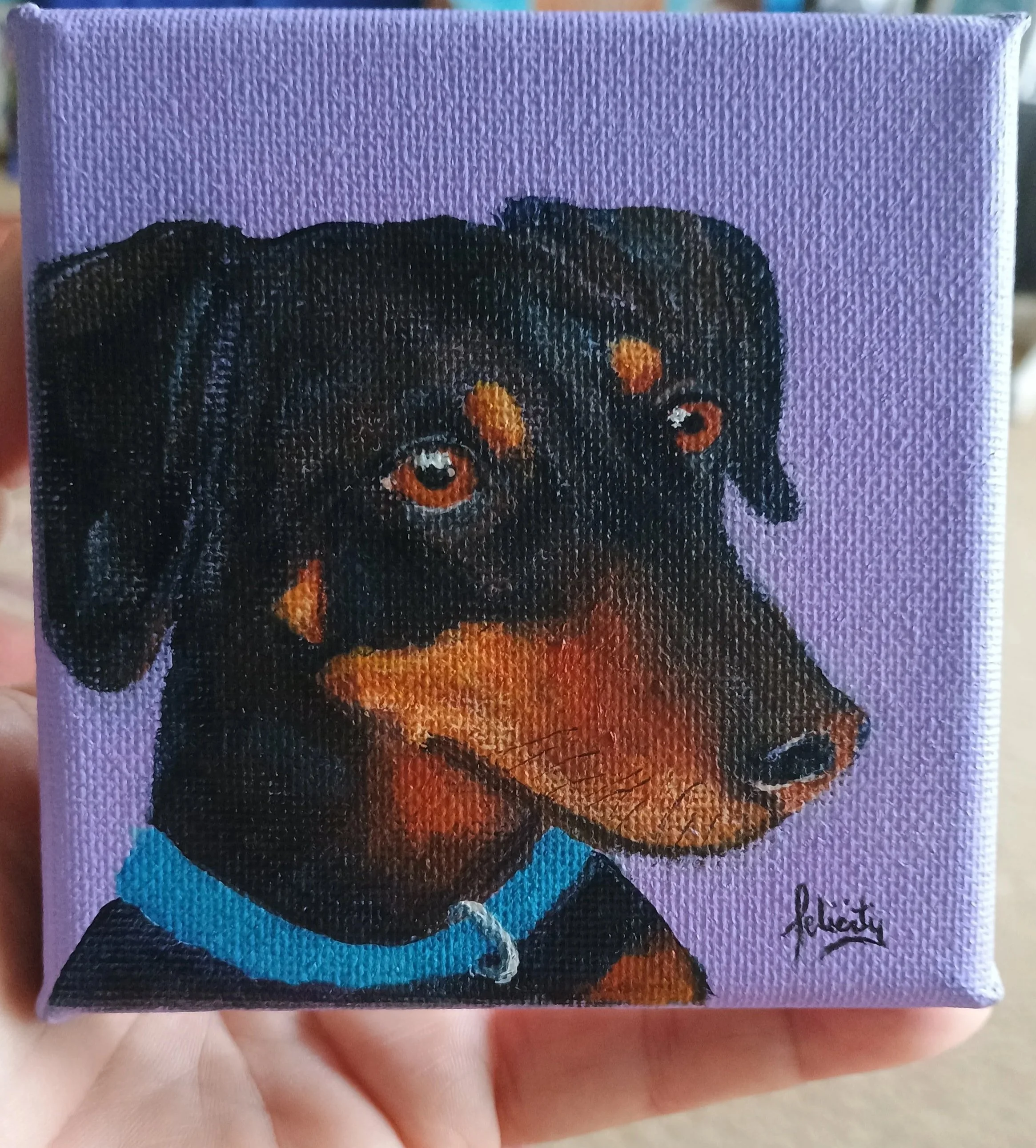 Sammy - Mini Mutt Painting - Sold ❤️
Acrylic on mini canvas