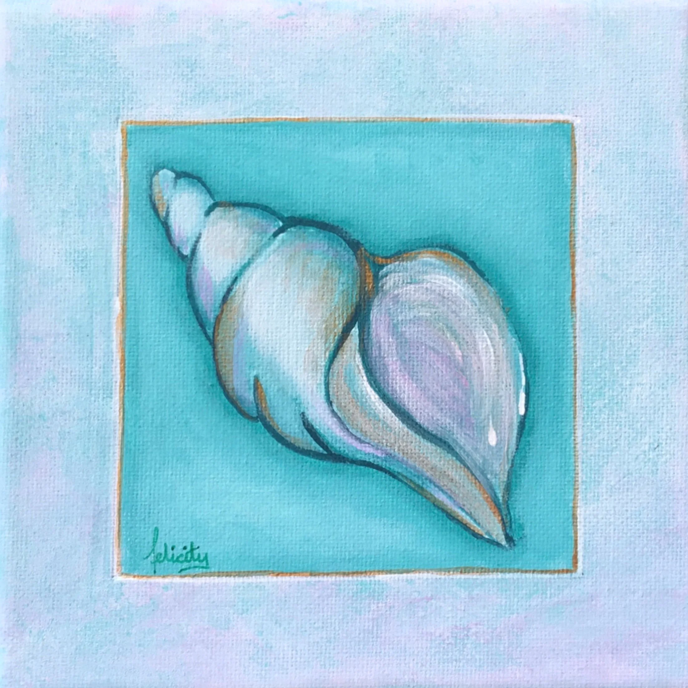 Trumpet Shell mini - Available
Acrylic on canvas. 15 x 15 x 1.5 cm
$45 or 3 shell minis for $120