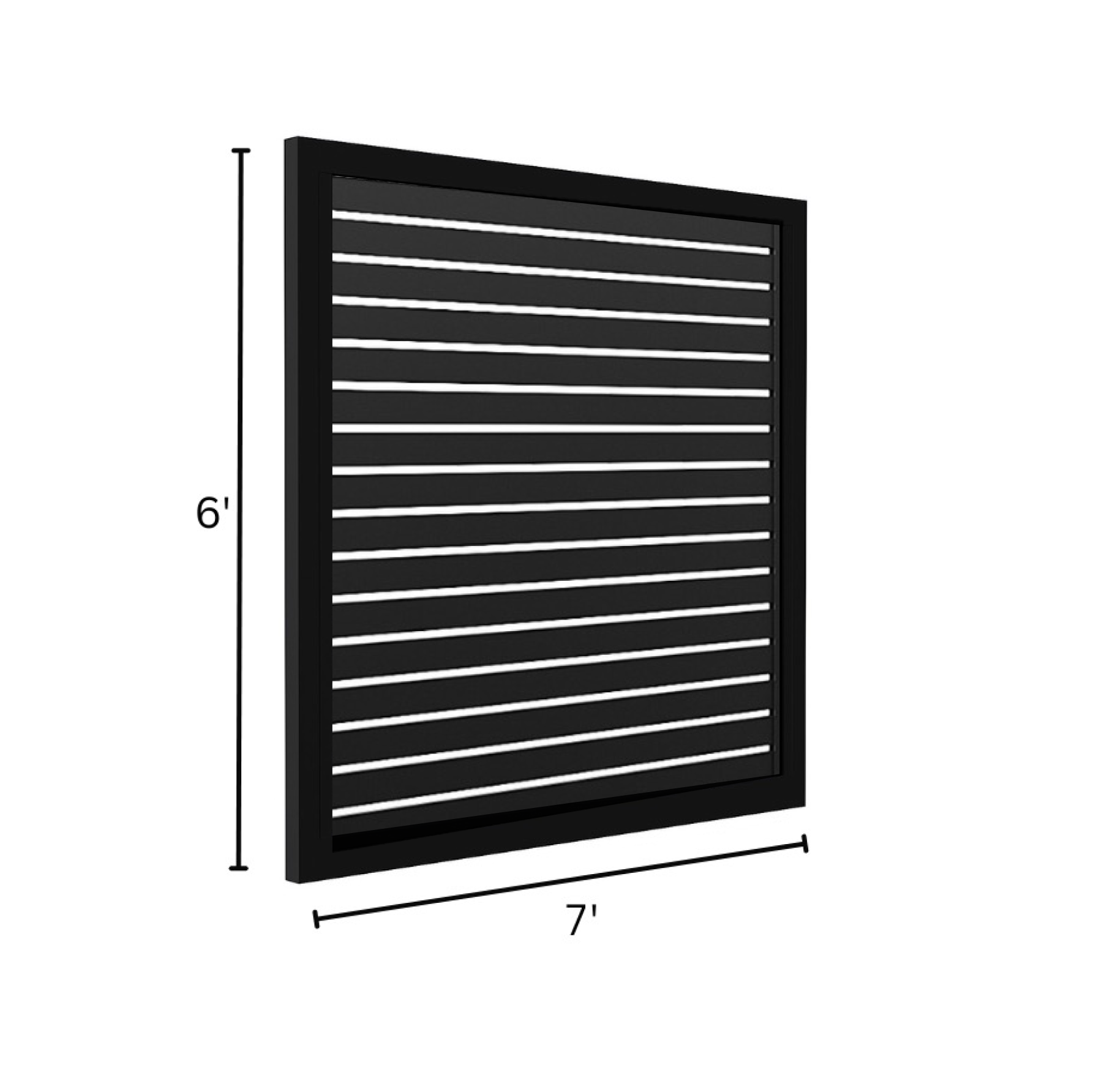 Aluminum Horizontal Slat Gate 6'Hx7'W