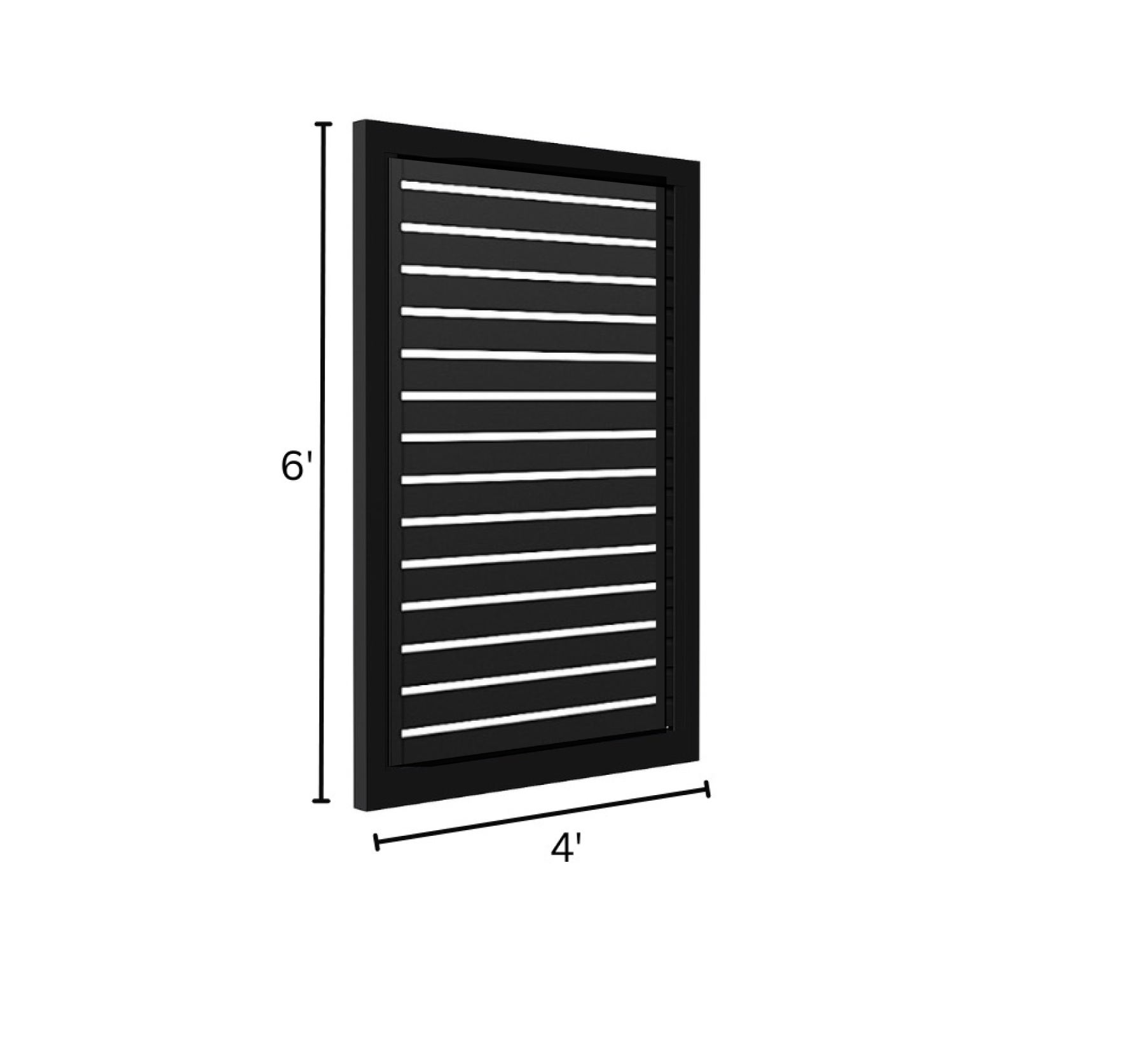Aluminum Horizontal Slat Pedestrian Gate 6'Hx4'W