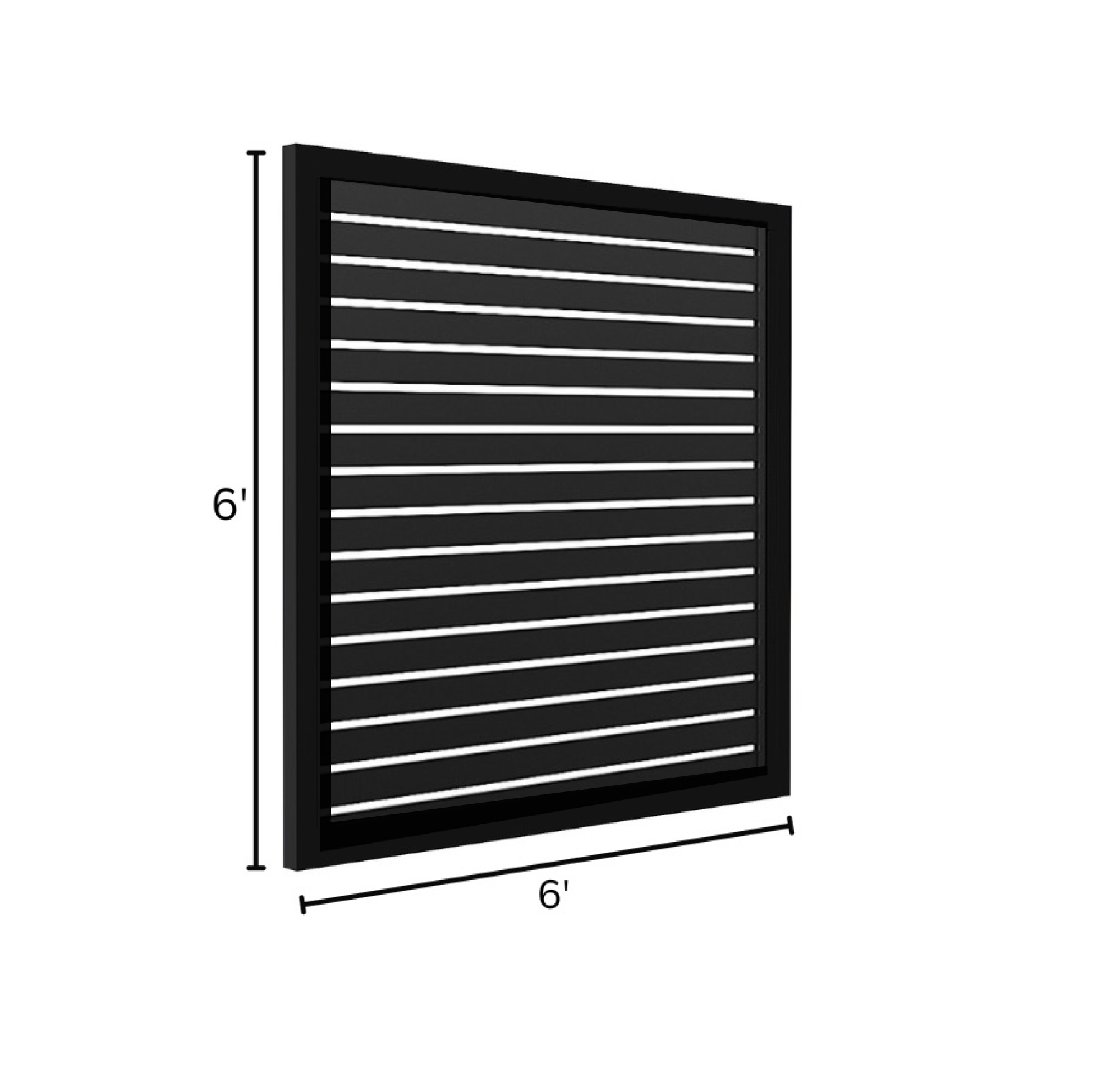Aluminum Horizontal Slat Swing Gate 6'Hx6'W